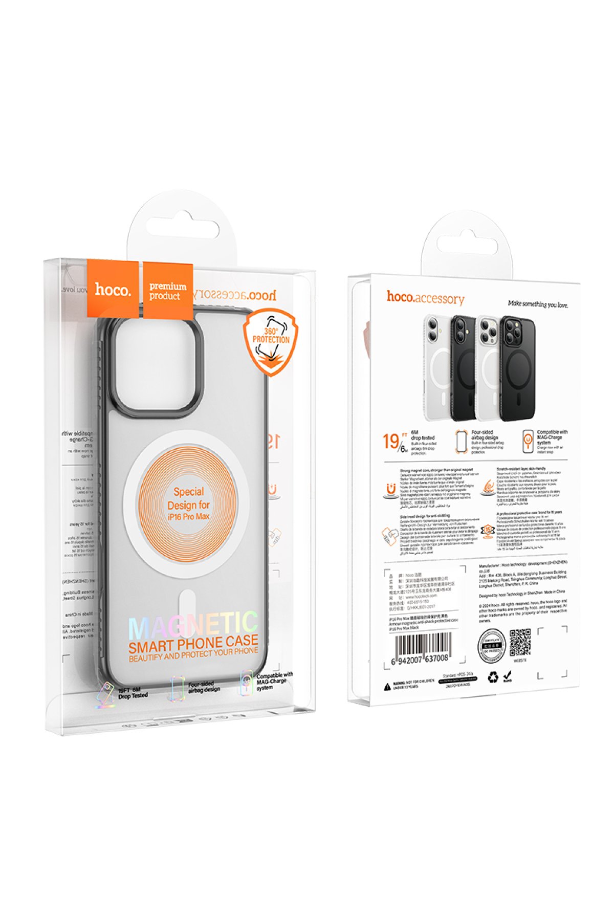 Hoco iPhone 16 Pro Max Invisible Magsafe Kapak - Şeffaf