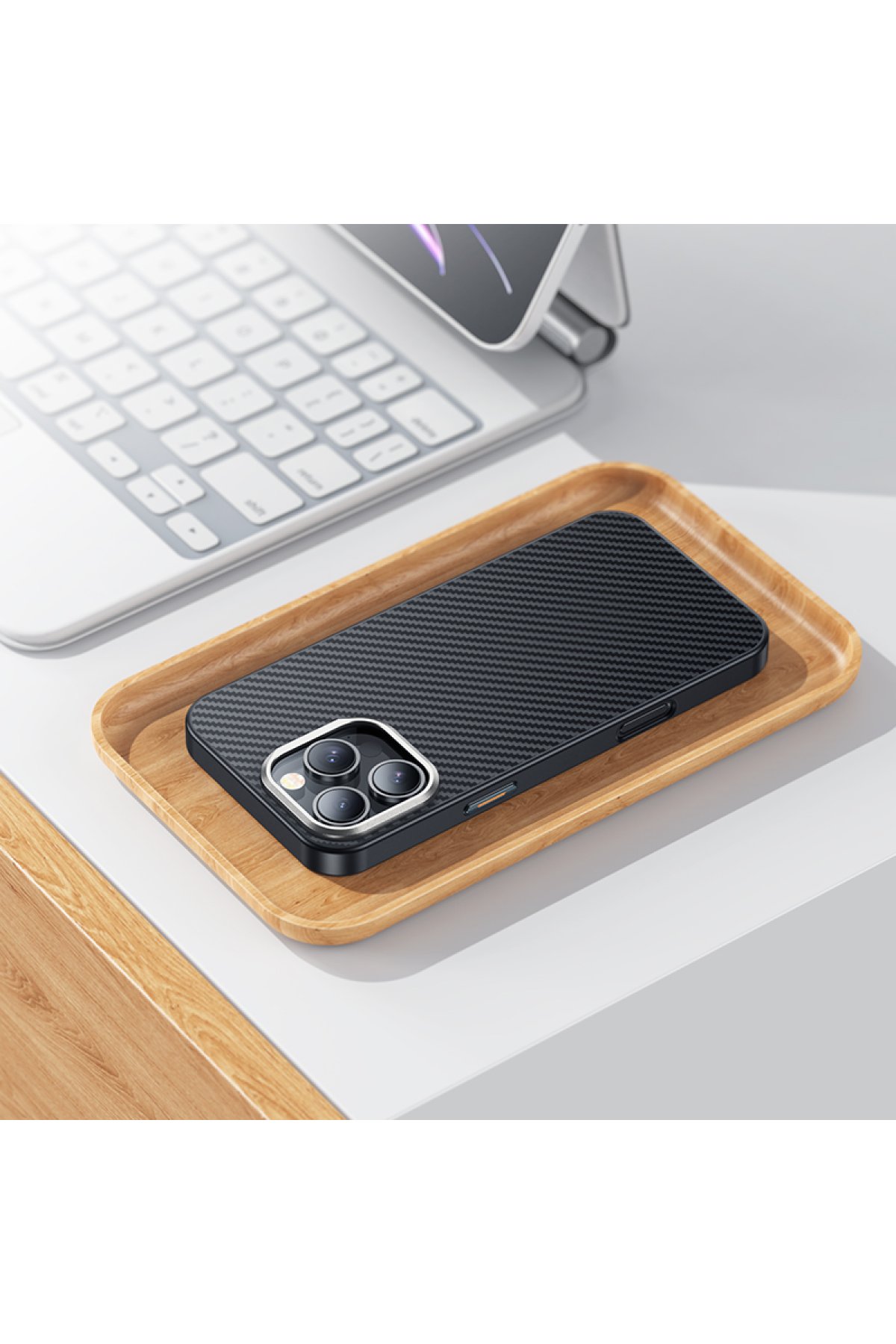 Hoco iPhone 16 Pro Max Rotating Magsafe Standlı Kapak - Siyah