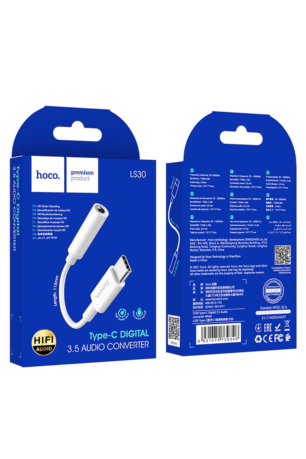 Hoco W109 2M USB Aux RGB Gaming Kablolu Kulaklık - Beyaz
