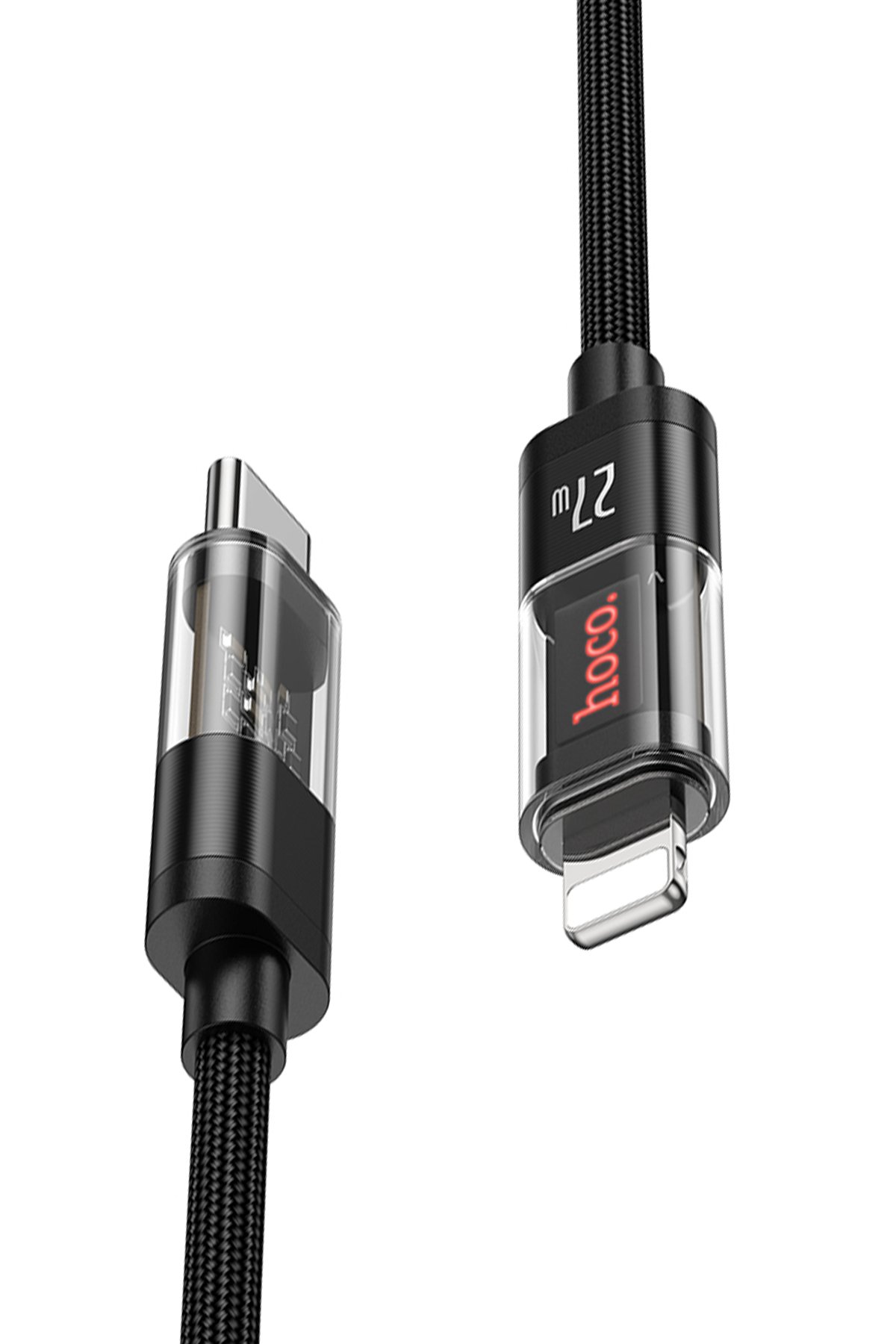 Hoco U122 1.2M Lantern USB to Type-C Şarj Data Kablosu - Siyah