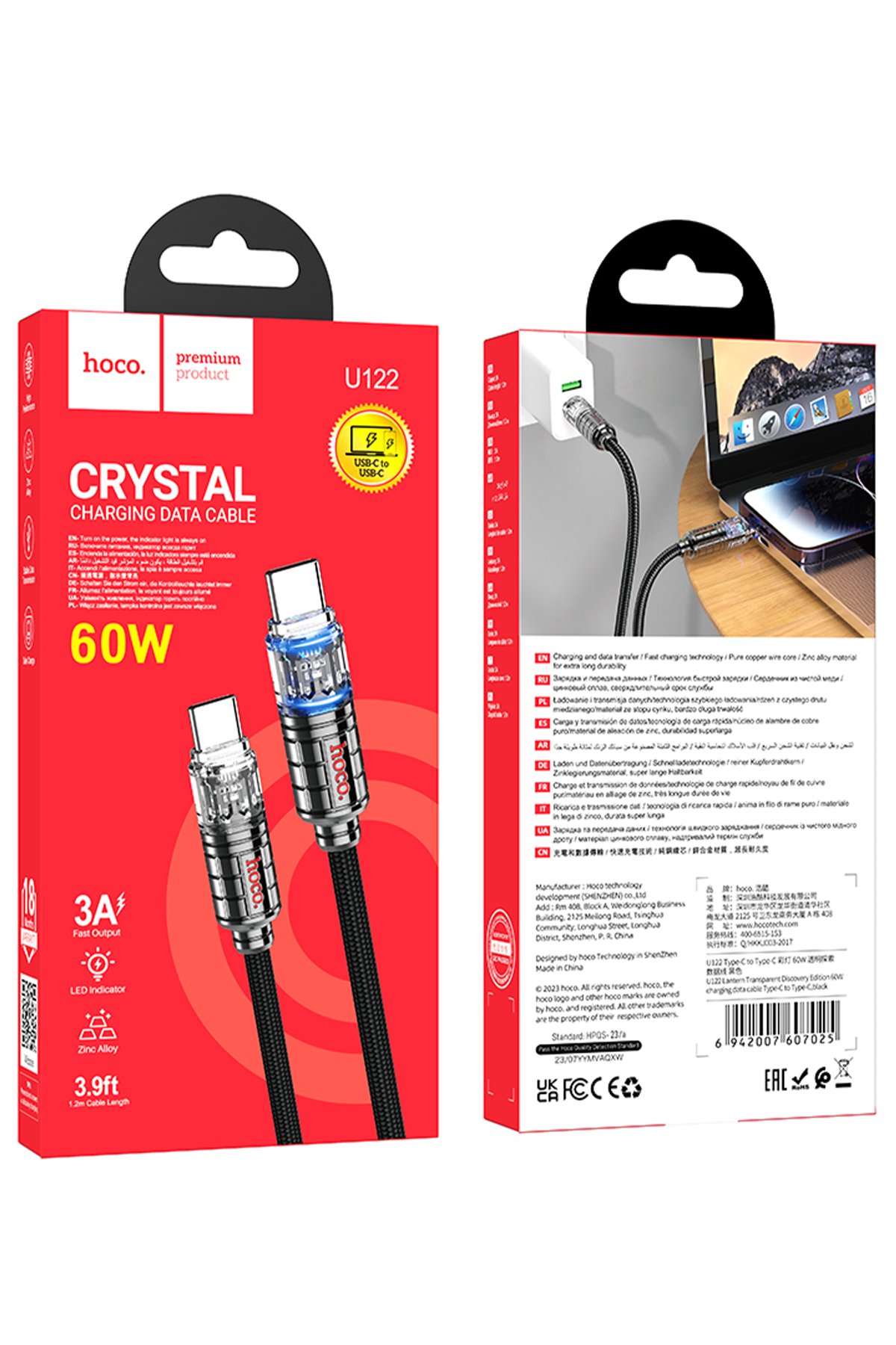 Hoco UA29A 15cm Tak Çalıştır Type-C to Lightning Dönüştürücü - Lacivert