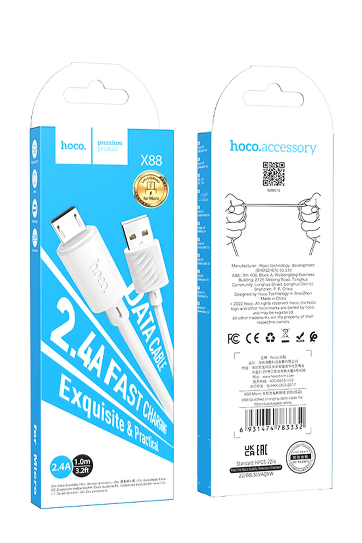 Hoco UA29A 15cm Tak Çalıştır Type-C to Lightning Dönüştürücü - Lacivert