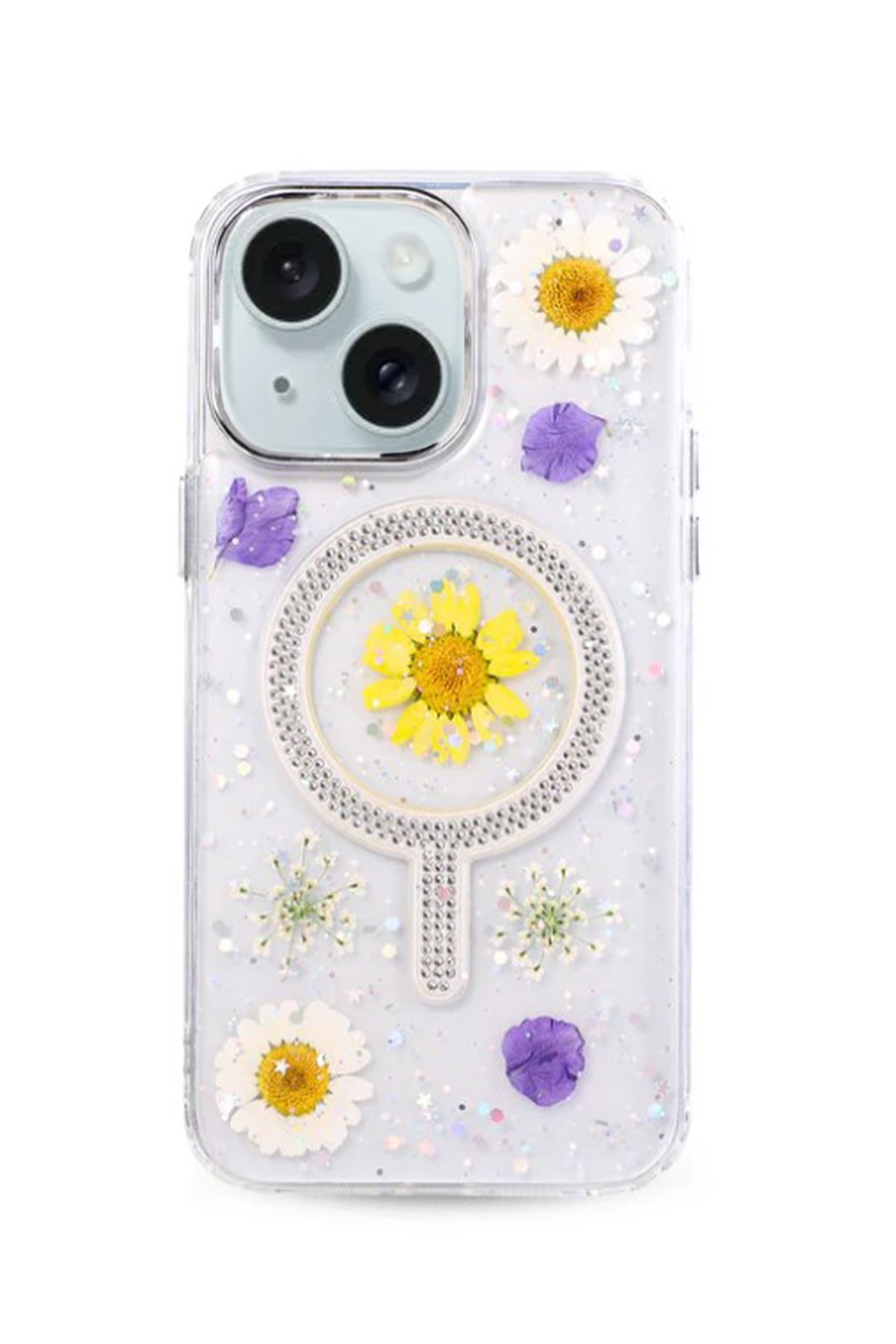 Newface iPhone 13 Kılıf Coco Deri Silikon Kapak - Pudra