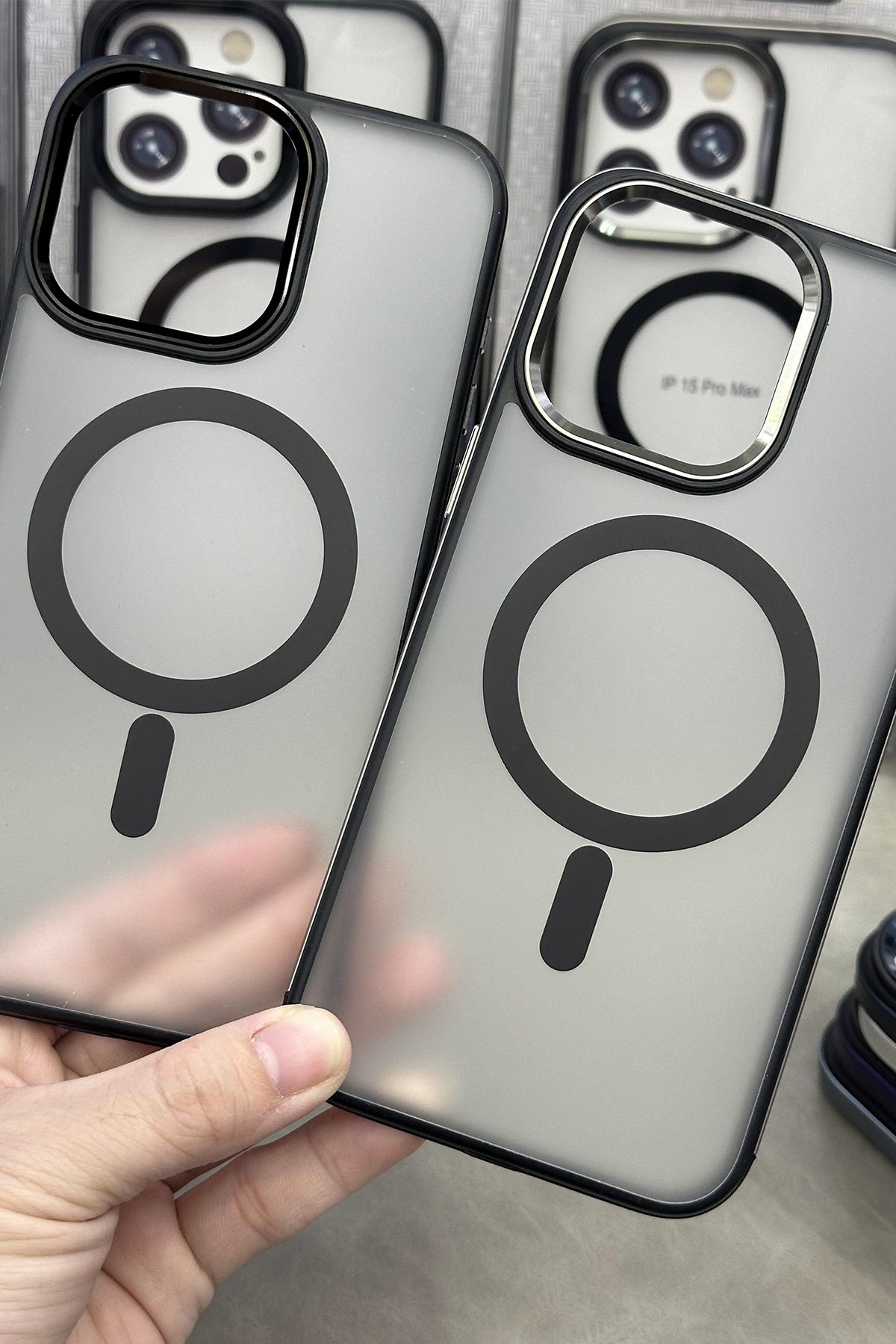 Joko iPhone 13 Pro Max Kılıf Metal Bumper Magneticsafe Kapak - Derin Mor