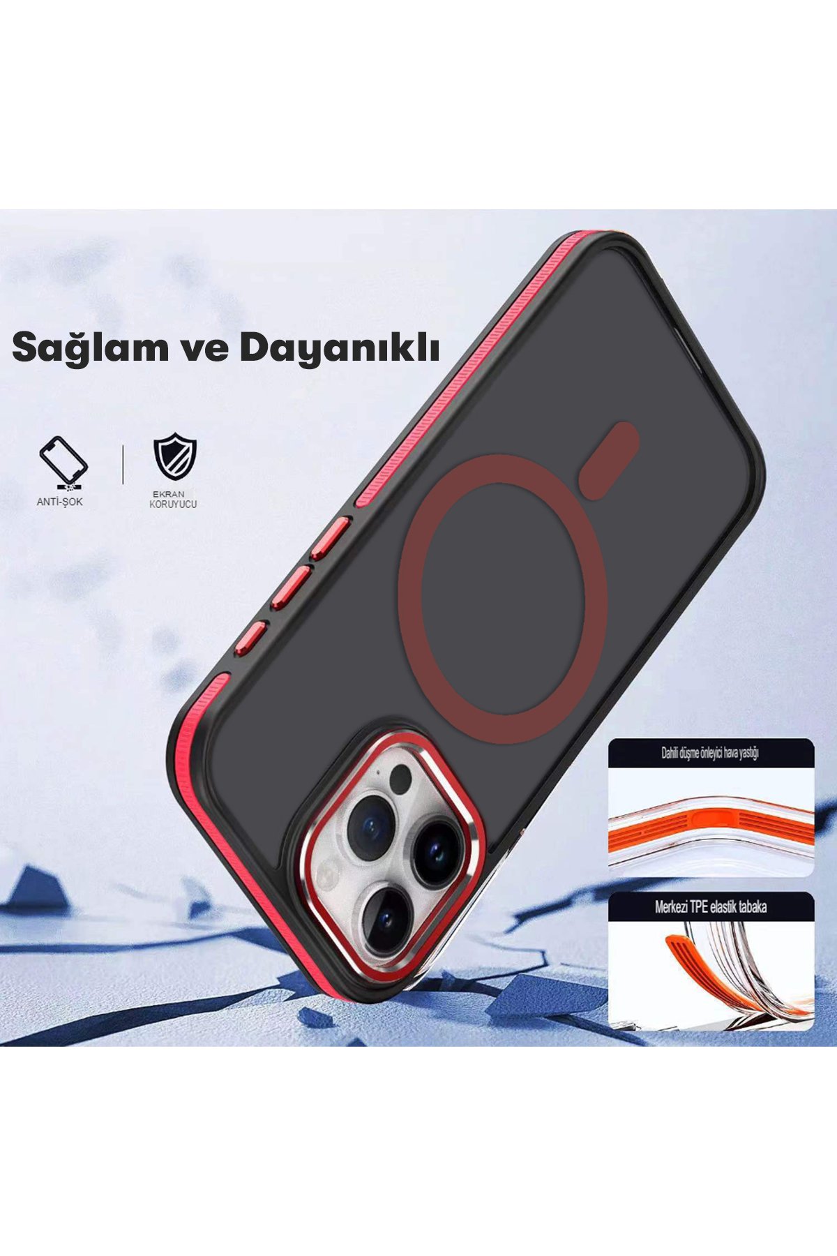 Joko iPhone 13 Pro Max Kılıf Bubble Magsafe Kapak - Mor
