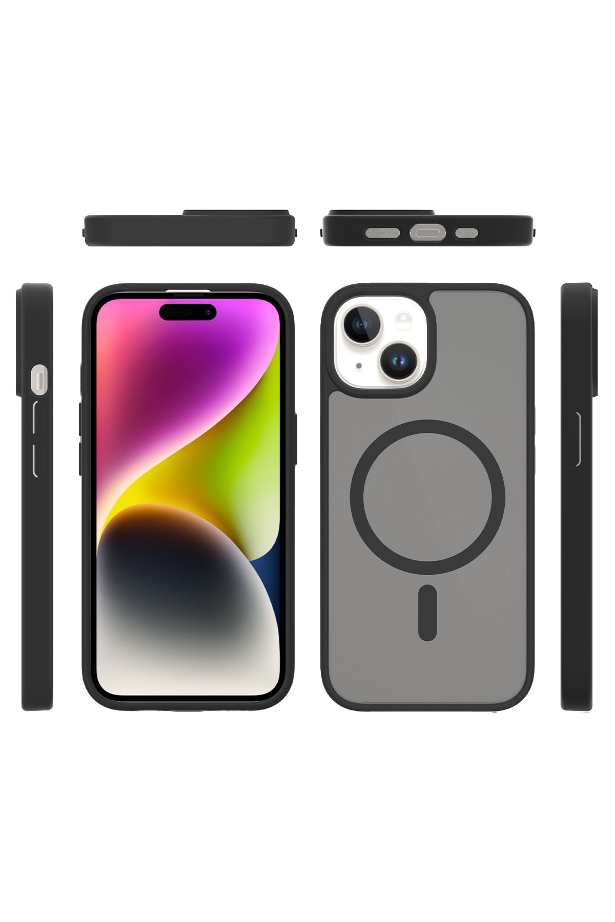 Joko iPhone 14 Kılıf Flet Lens Magsafe Kapak - Turuncu
