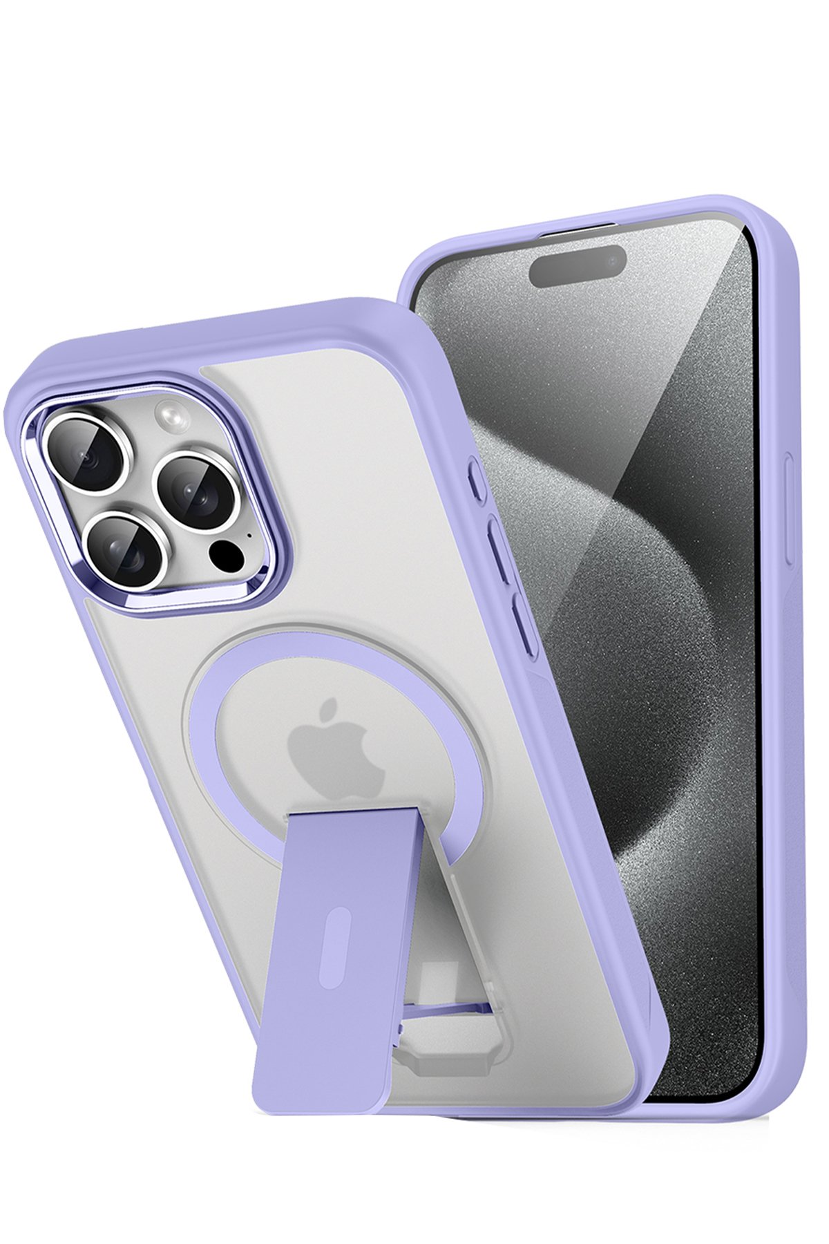Newface iPhone 14 Pro Max Kılıf Tron Şeffaf Magsafe Kapak - Derin Mor
