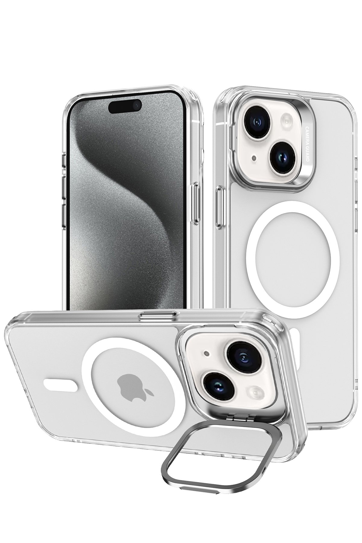 Joko iPhone 15 Kılıf Flet Lens Magsafe Kapak - Siyah