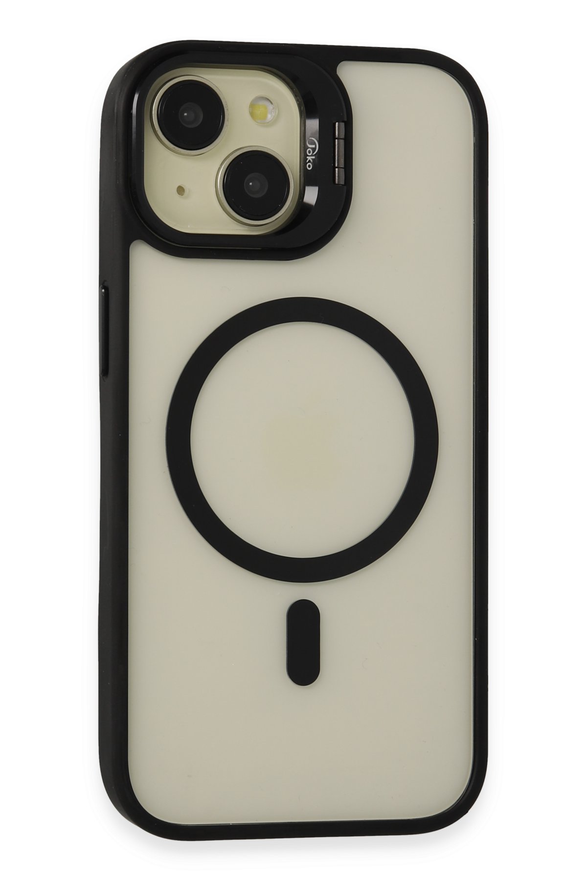 Joko iPhone 15 Kılıf Flet Lens Magsafe Kapak - Siyah