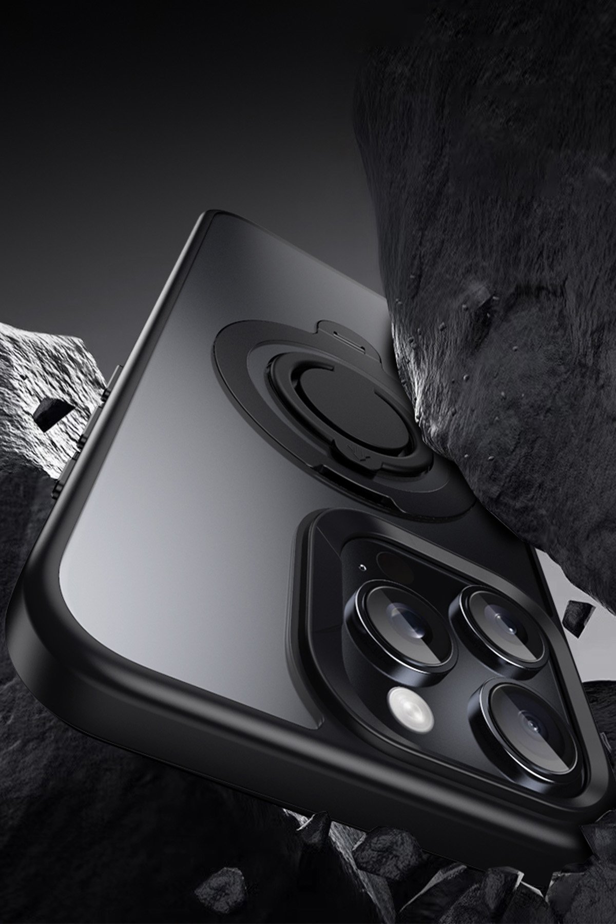 Joko iPhone 15 Pro Gleam PC Sert Magsafe Kılıf - Şeffaf-Siyah