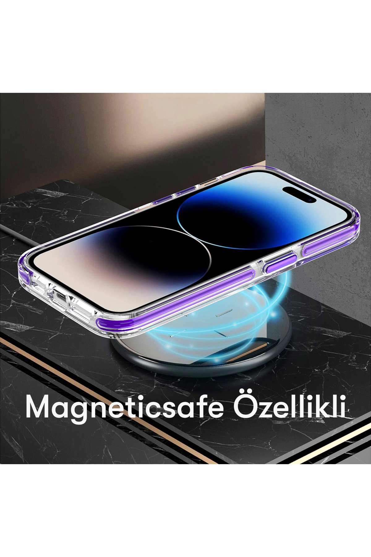 Joko iPhone 15 Pro Kılıf Wonder Deri Magsafe Kapak - Titan Gri