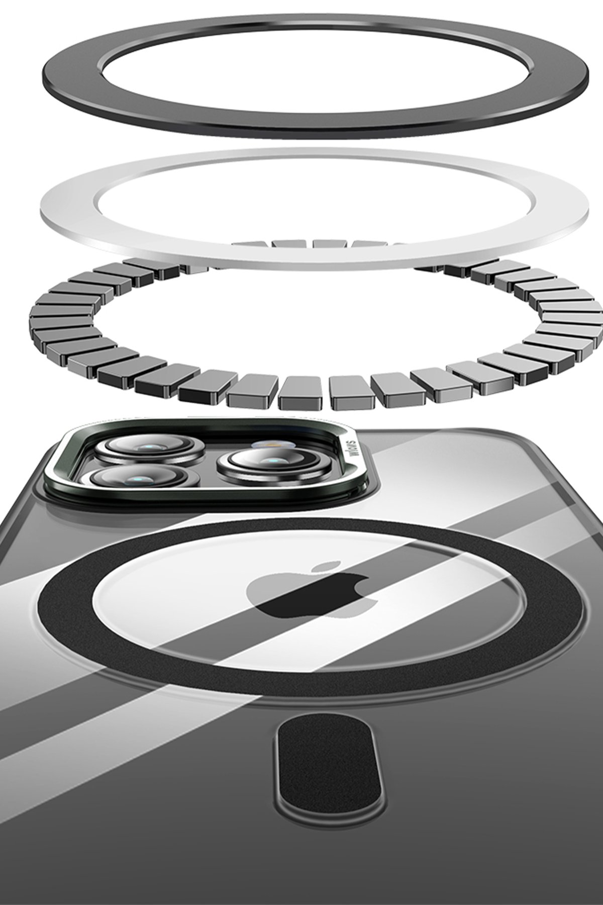 Joko iPhone 15 Pro Kılıf Metal Bumper Magneticsafe Kapak - Lacivert