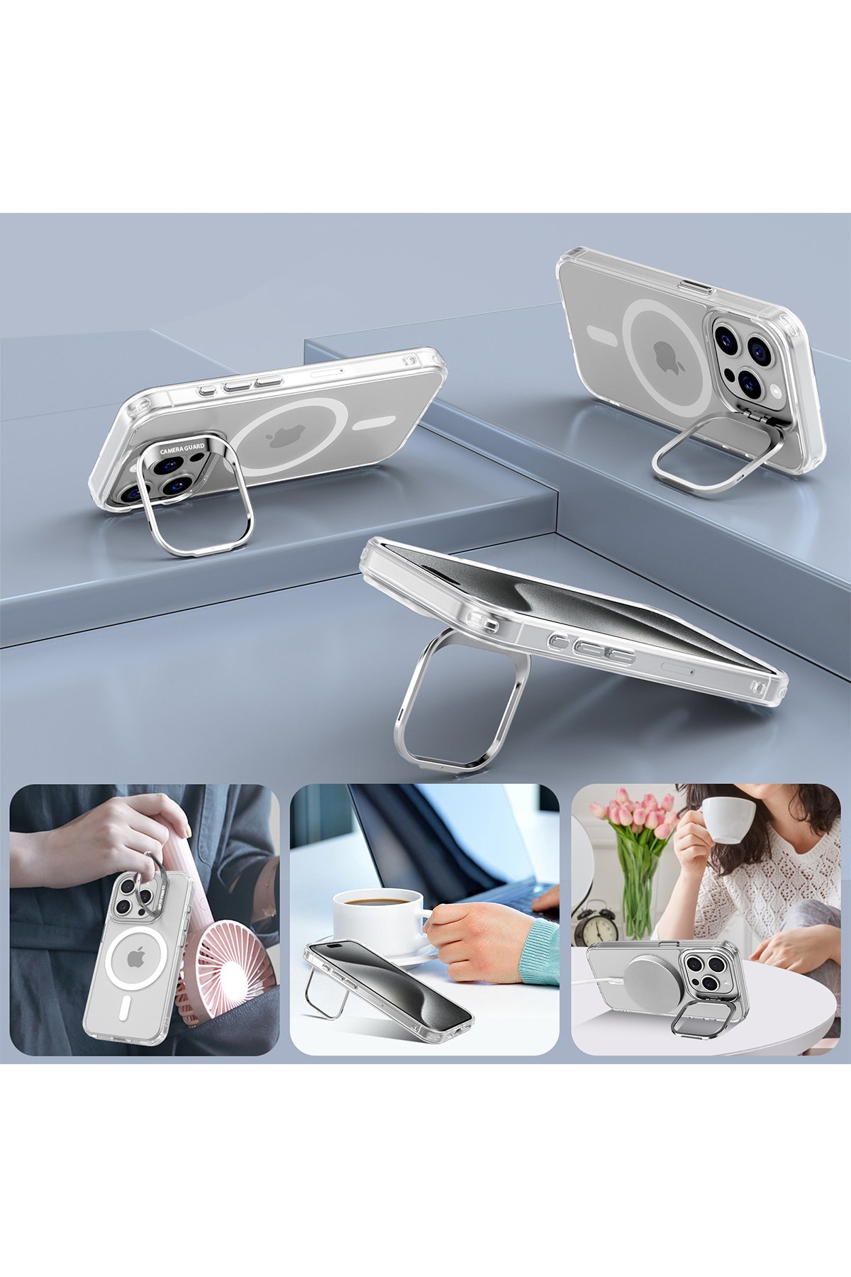 Joko iPhone 15 Pro Max Kılıf Roblox Lens Magsafe Standlı Kapak - Turuncu