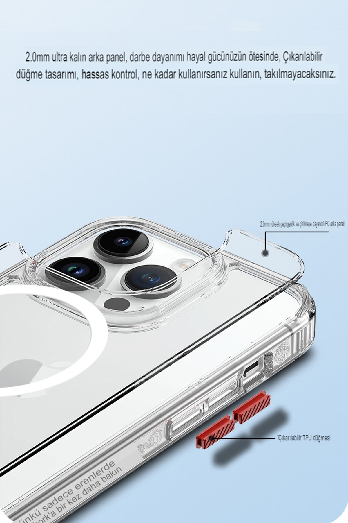 Joko iPhone 15 Pro Max Line Magsafe Kapak - Mavi