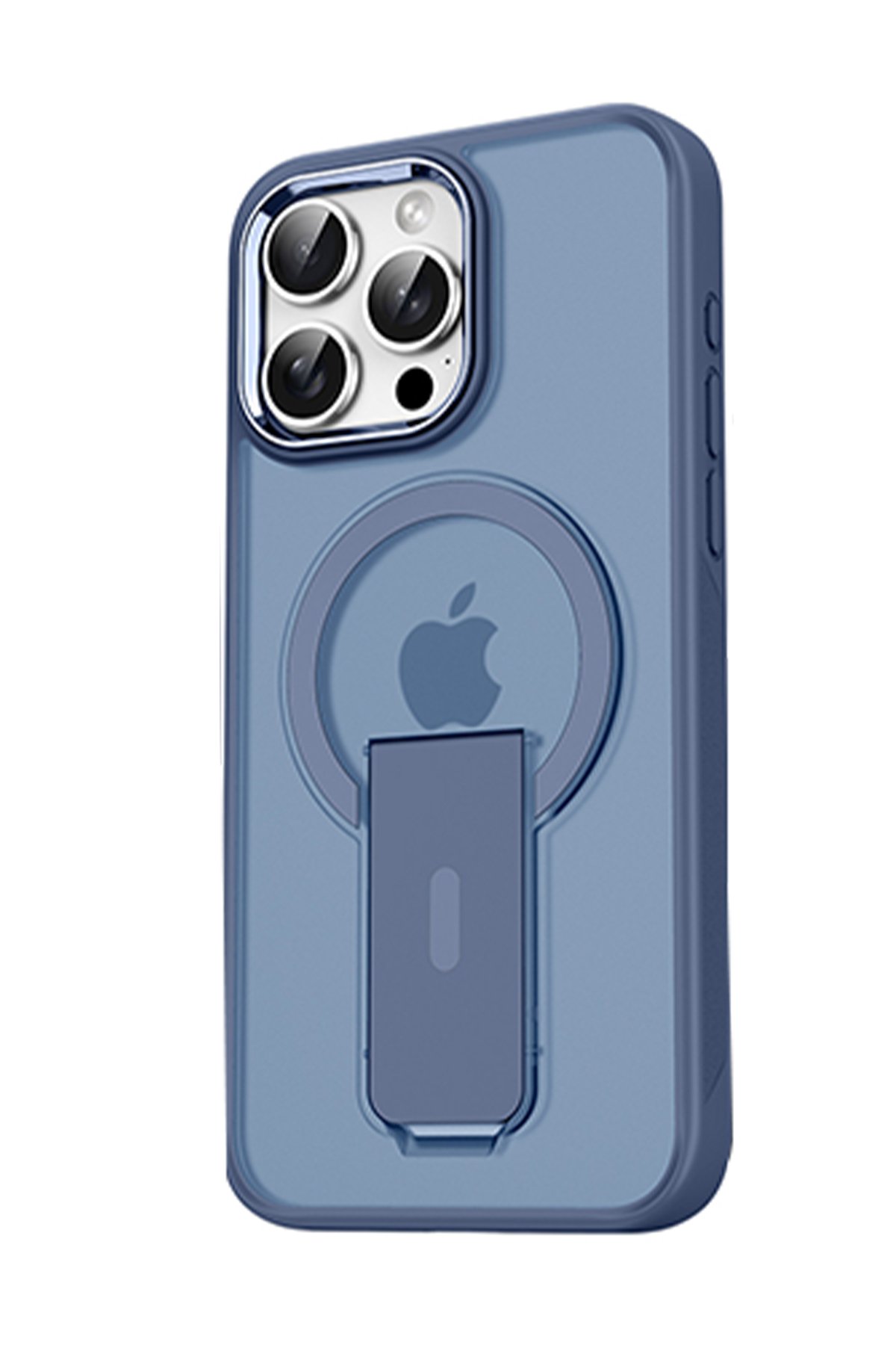 Newface iPhone 15 Pro Max Kılıf Montreal Yüzüklü Silikon Kapak - Siyah