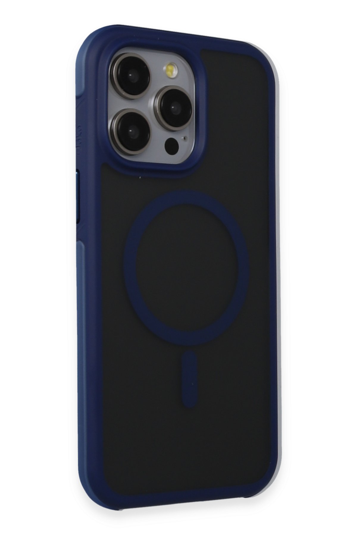 Joko iPhone 15 Pro Kılıf Metal Bumper Magneticsafe Kapak - Lacivert