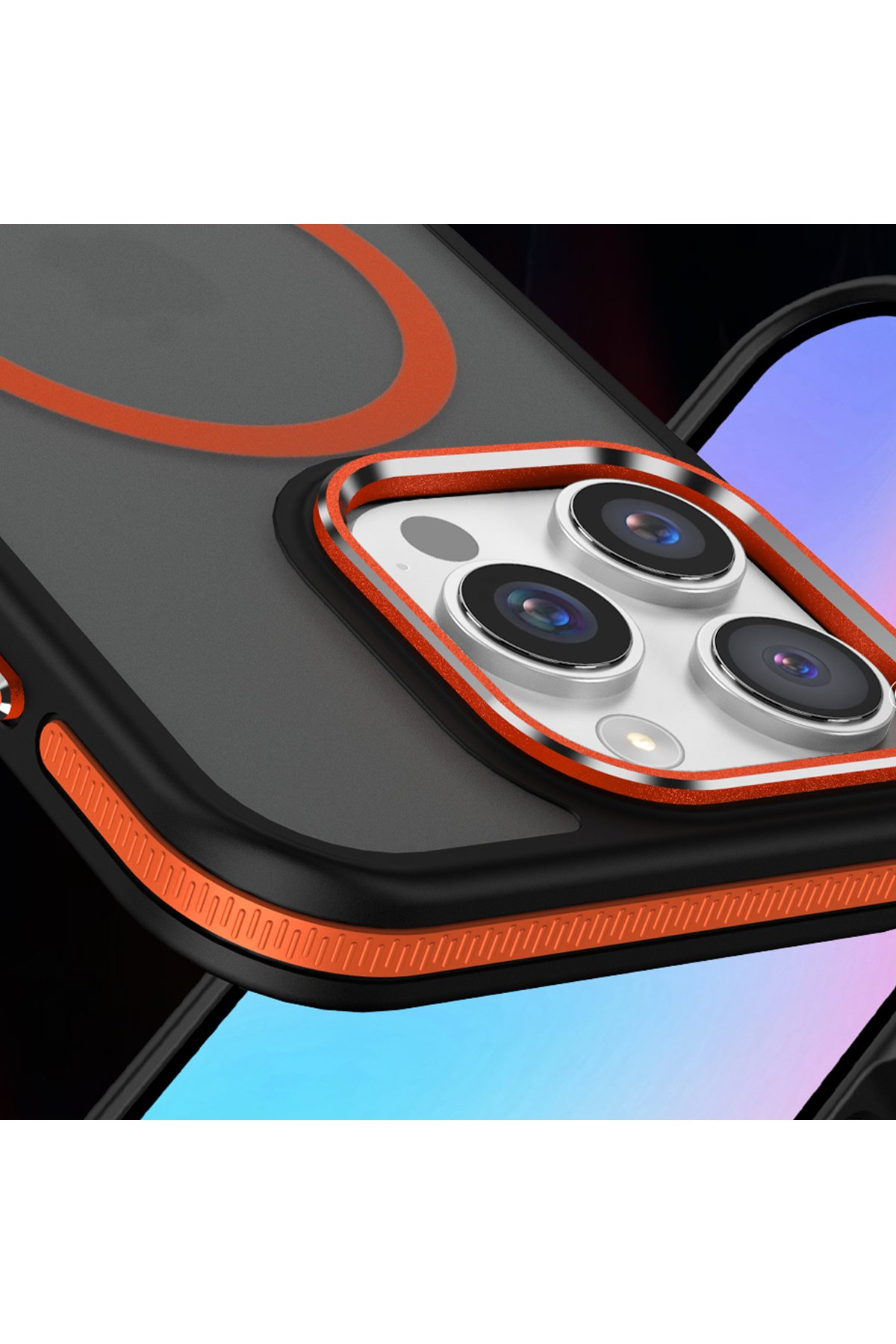 Joko iPhone 16 Pro Orange Karbon Magsafe Kapak - Gri