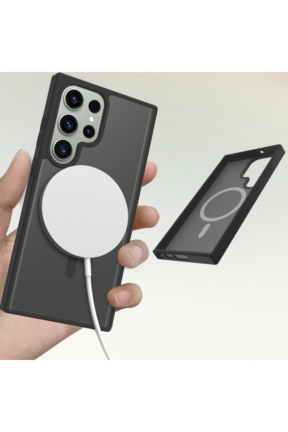 Joko Samsung Galaxy S23 Ultra Avatar 360 Dönen Magsafe Kapak - Siyah