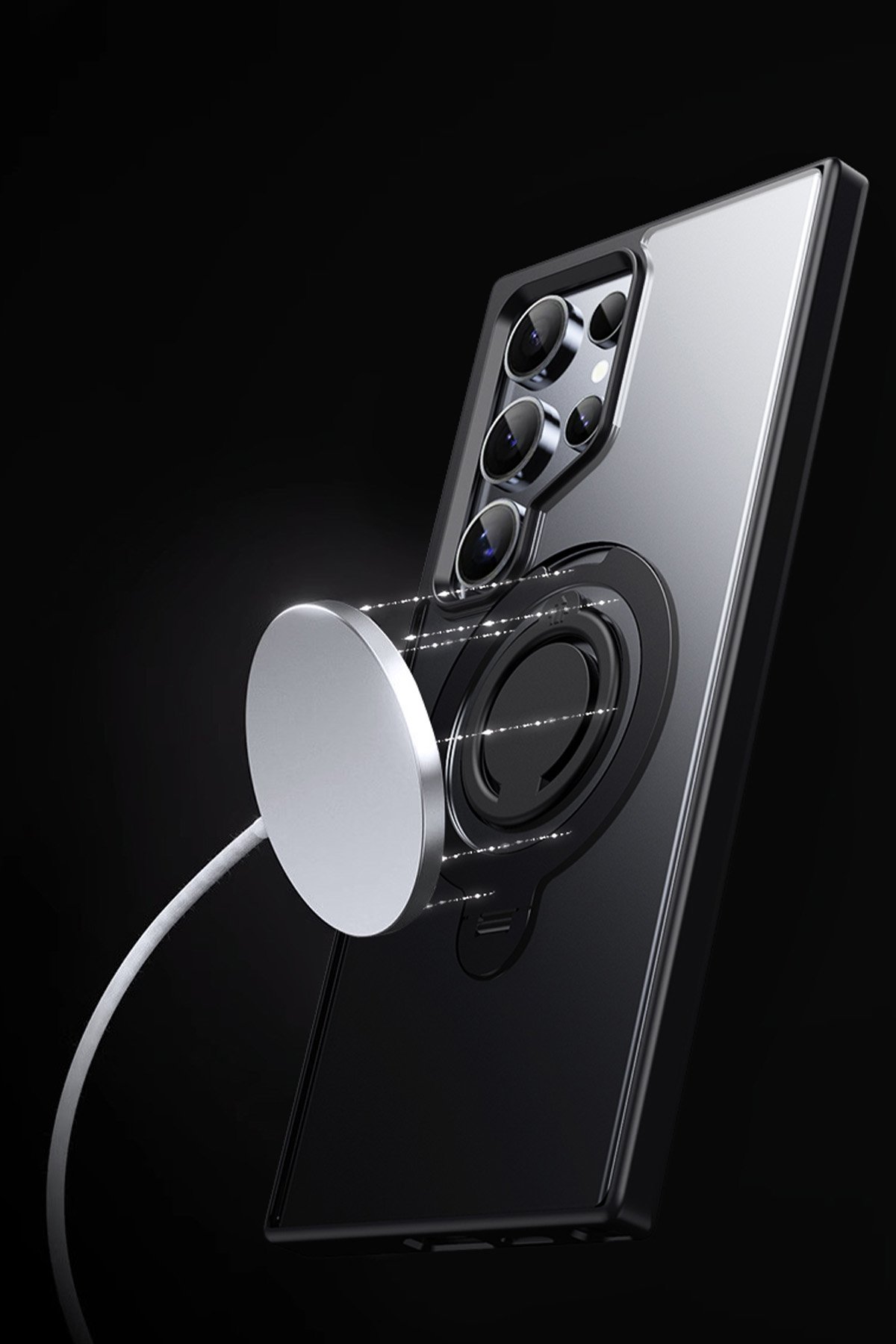 Joko Samsung Galaxy S24 Ultra Avatar 360 Dönen Magsafe Kapak - Titan Gri