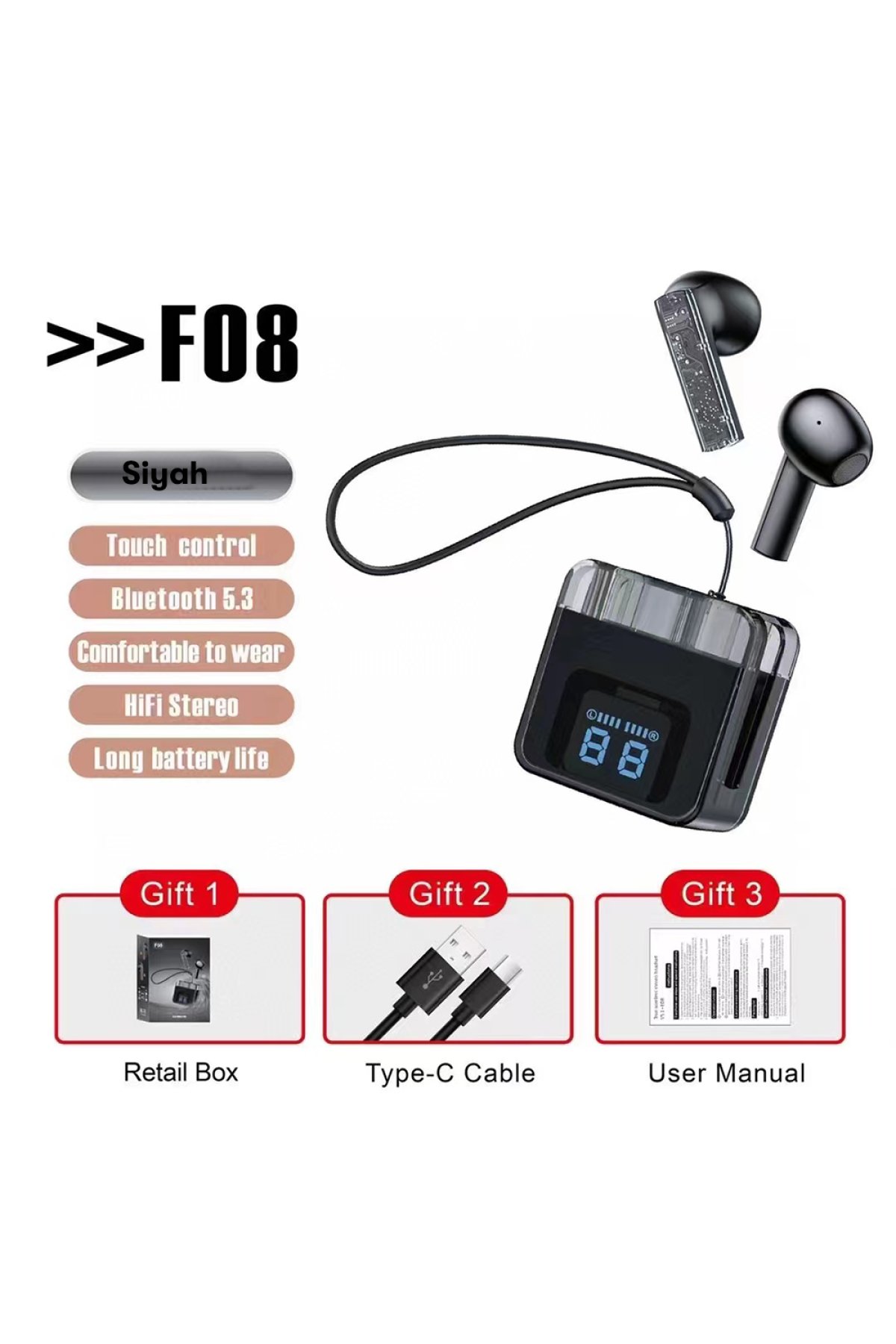 Karler Bass AKZ020 Kafa Üstü Işıklı Kedi Kulaklık - Kırmızı