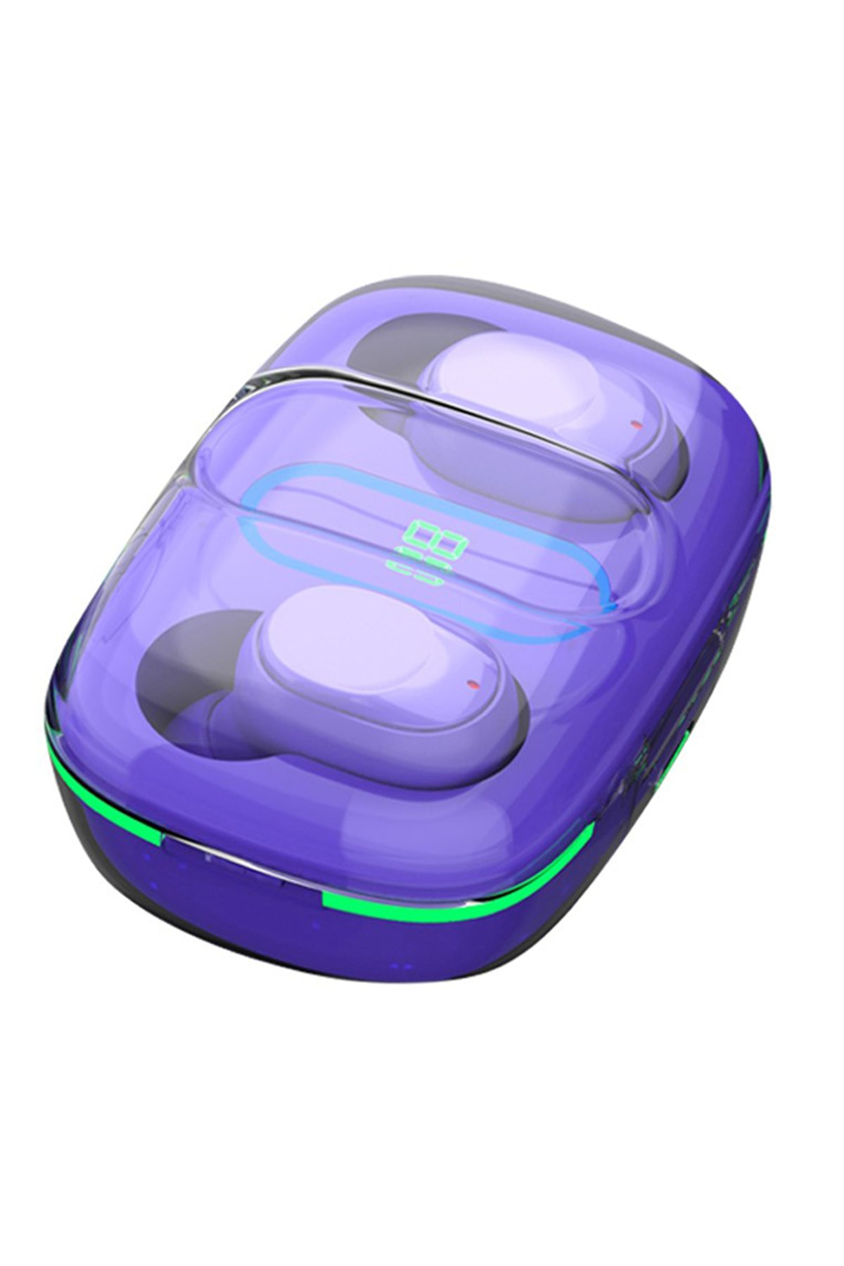 Karler Bass F08 Dijital Şarj Göstergeli TWS Bluetooth Kulaklık - Mor