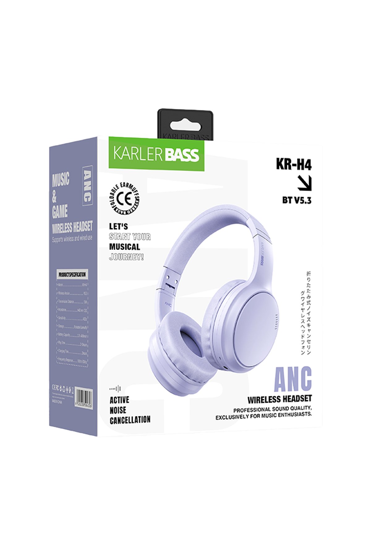 Karler Bass AKZ020 Kafa Üstü Işıklı Kedi Kulaklık - Mor