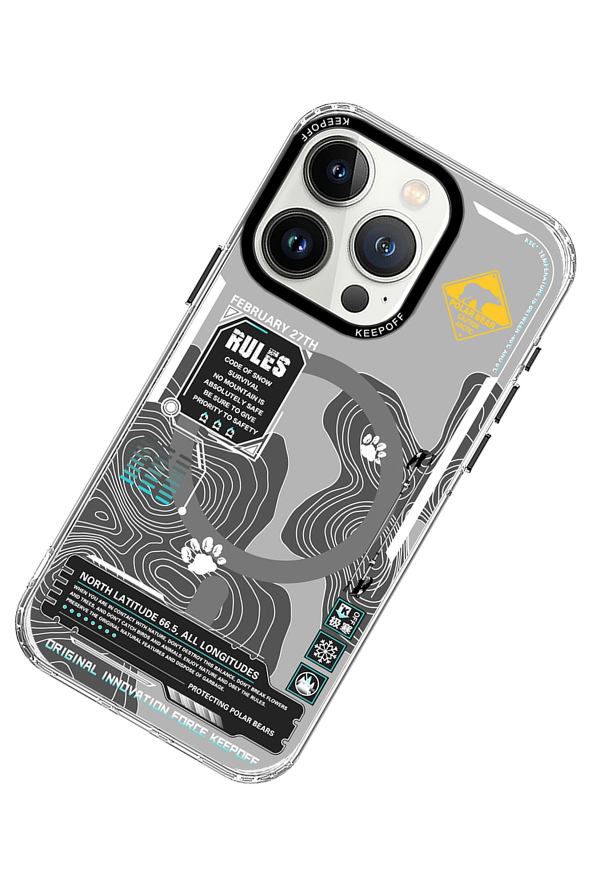 Keep Off iPhone 15 Pro DNA Magsafe Kapak - Men Eating Shark