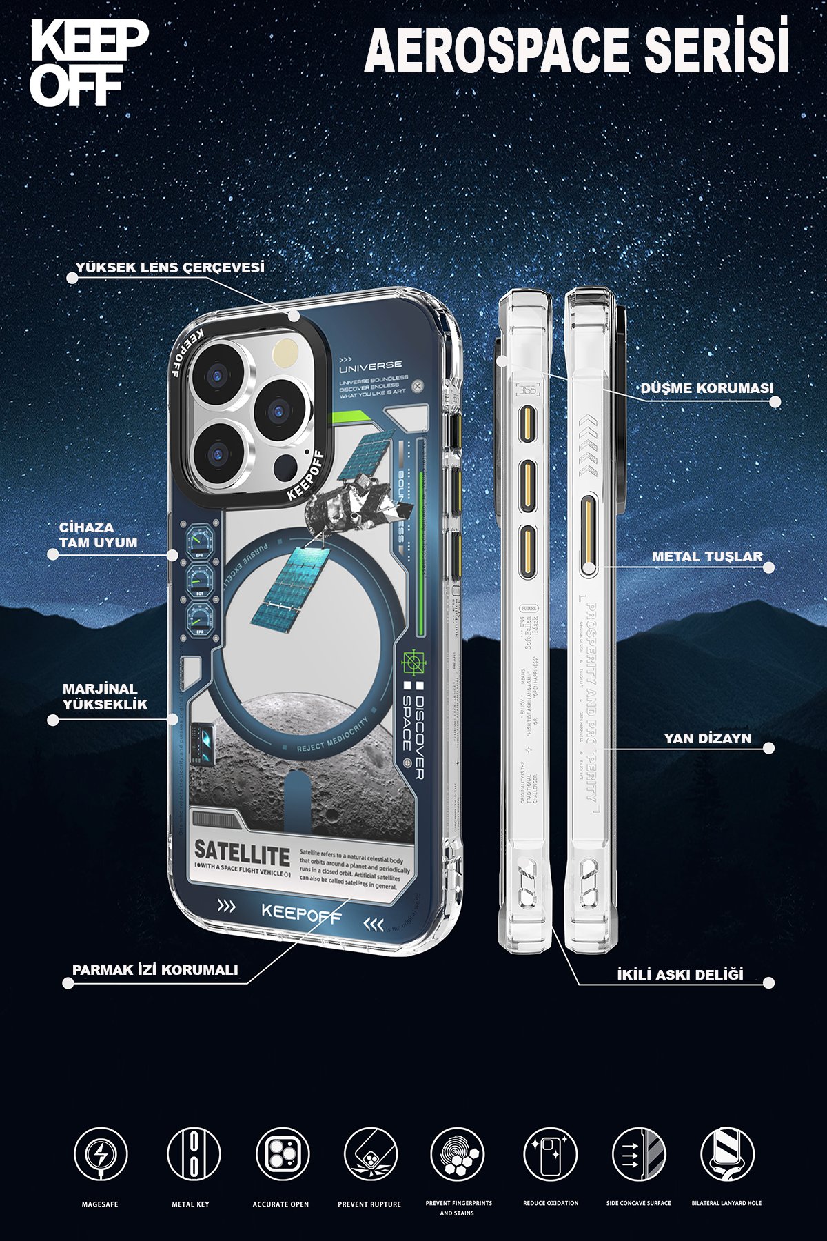 Keep Off iPhone 15 Pro Max Summer Travel Magsafe Kapak - Green Mood