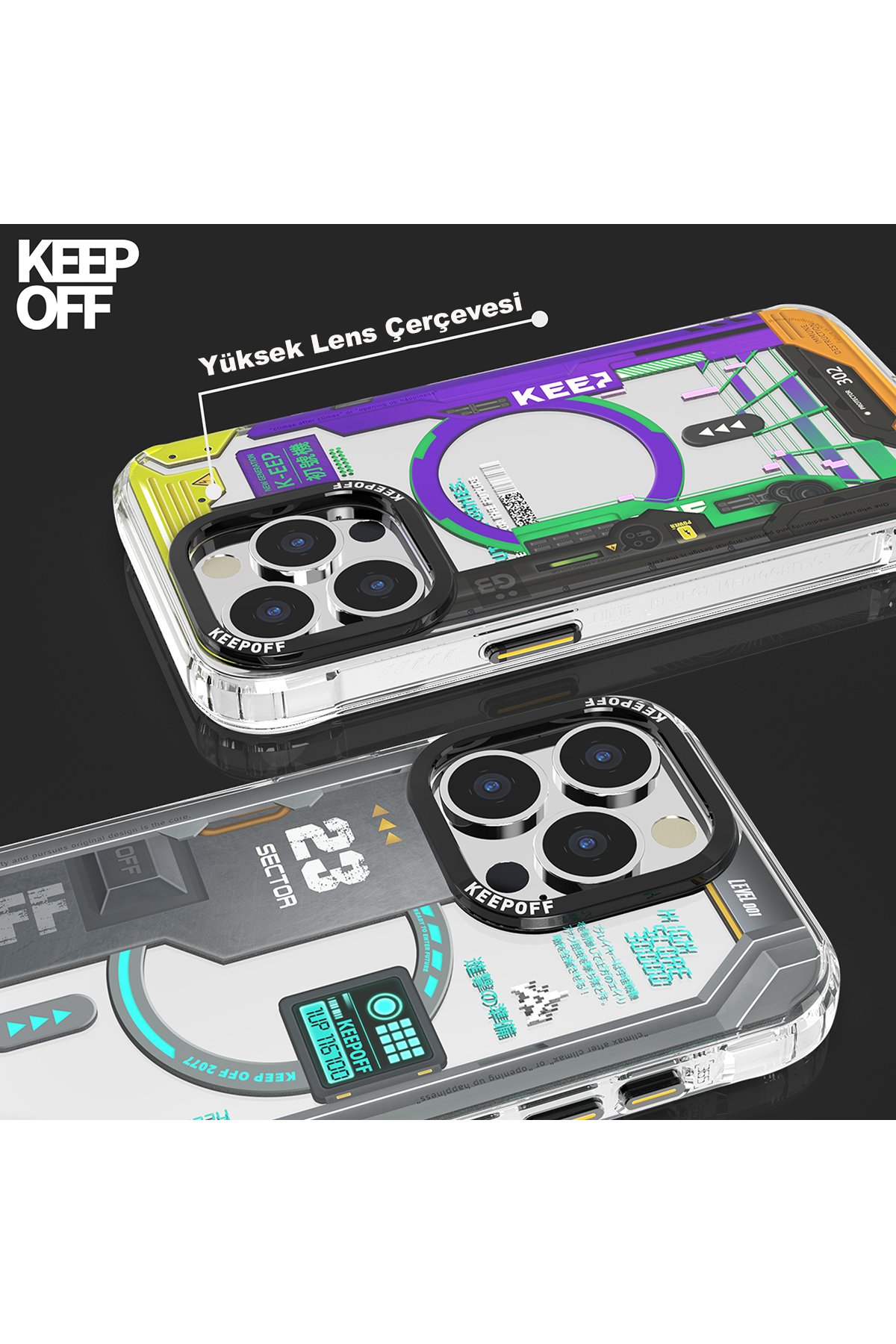 Keep Off iPhone 15 Pro Max Map Magsafe Kapak - Jungle