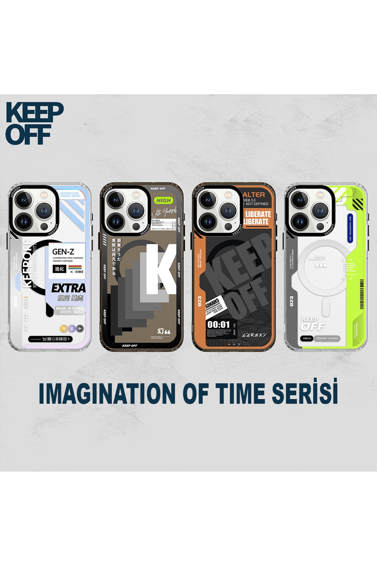Keep Off iPhone 15 Pro Max Map Magsafe Kapak - Snowfield