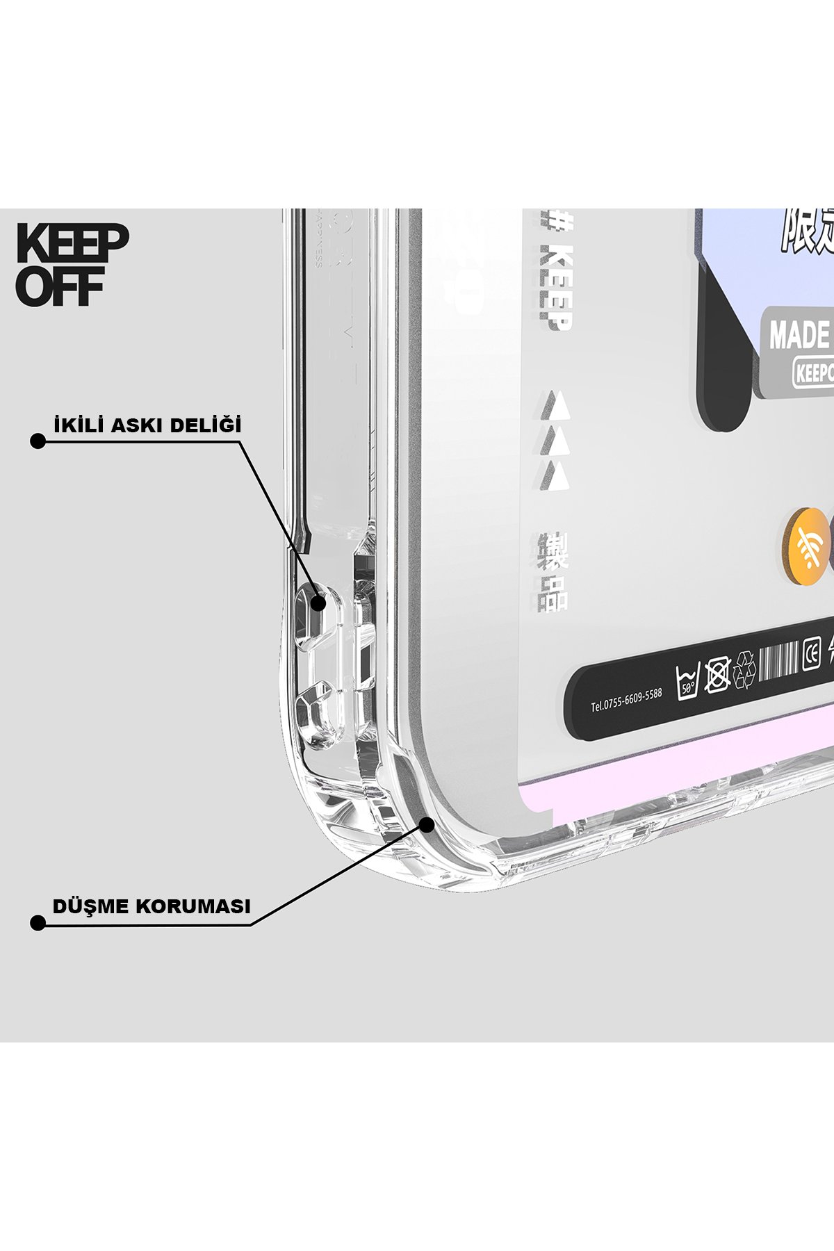 Keep Off iPhone 15 Pro Max Cross Country Travel Magsafe Kapak - Snow