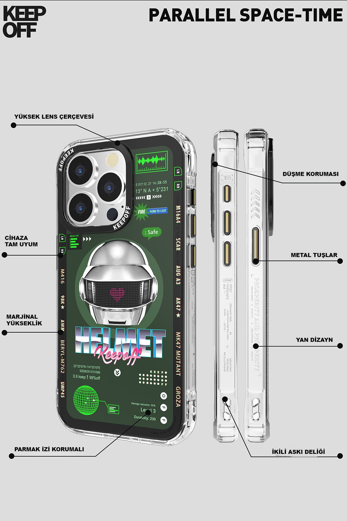 Keep Off iPhone 15 Pro Max Future Armor Magsafe Kapak - Black Samurai