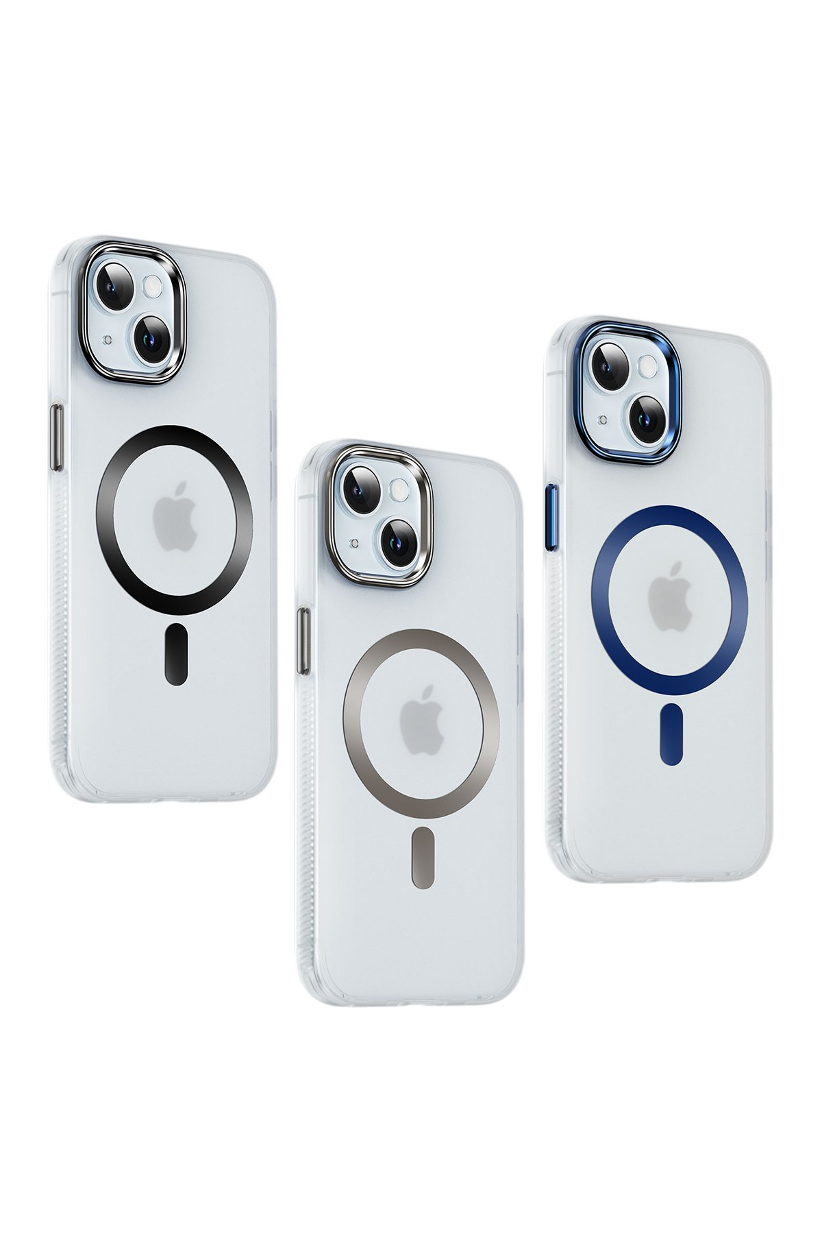 Keephone iPhone 15 Aurora Şeffaf Magsafe Kılıf - Siyah