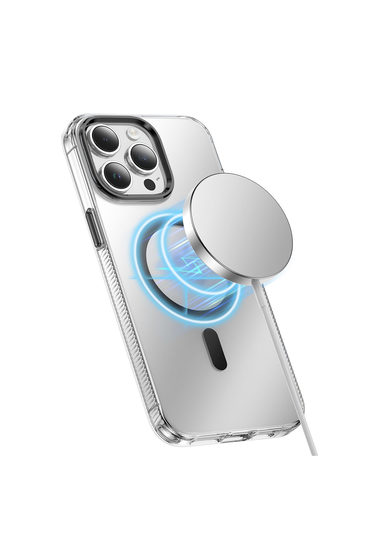 Keephone iPhone 15 Aurora Şeffaf Magsafe Kılıf - Siyah