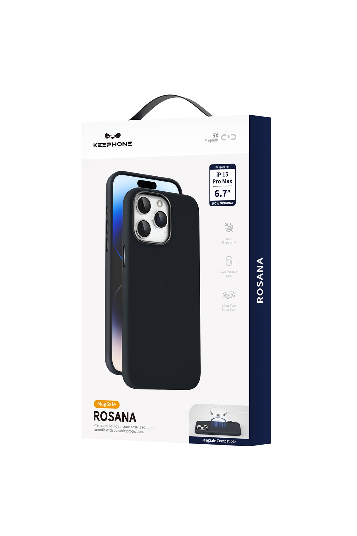 Keephone iPhone 15 Pro Max Aurora Şeffaf Magsafe Kılıf - Mavi