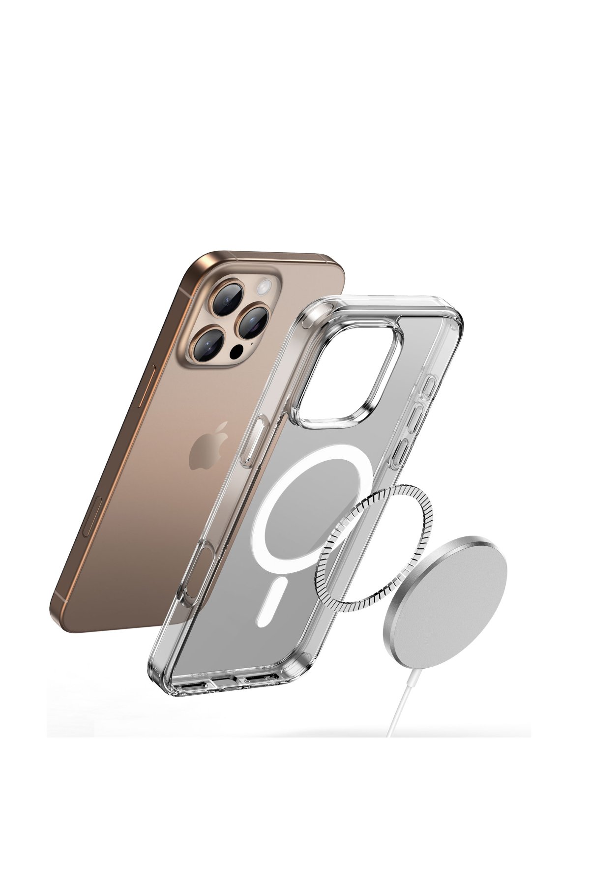 Keephone iPhone 16 Pro Non Yellow Şeffaf Magsafe Kılıf - Şeffaf