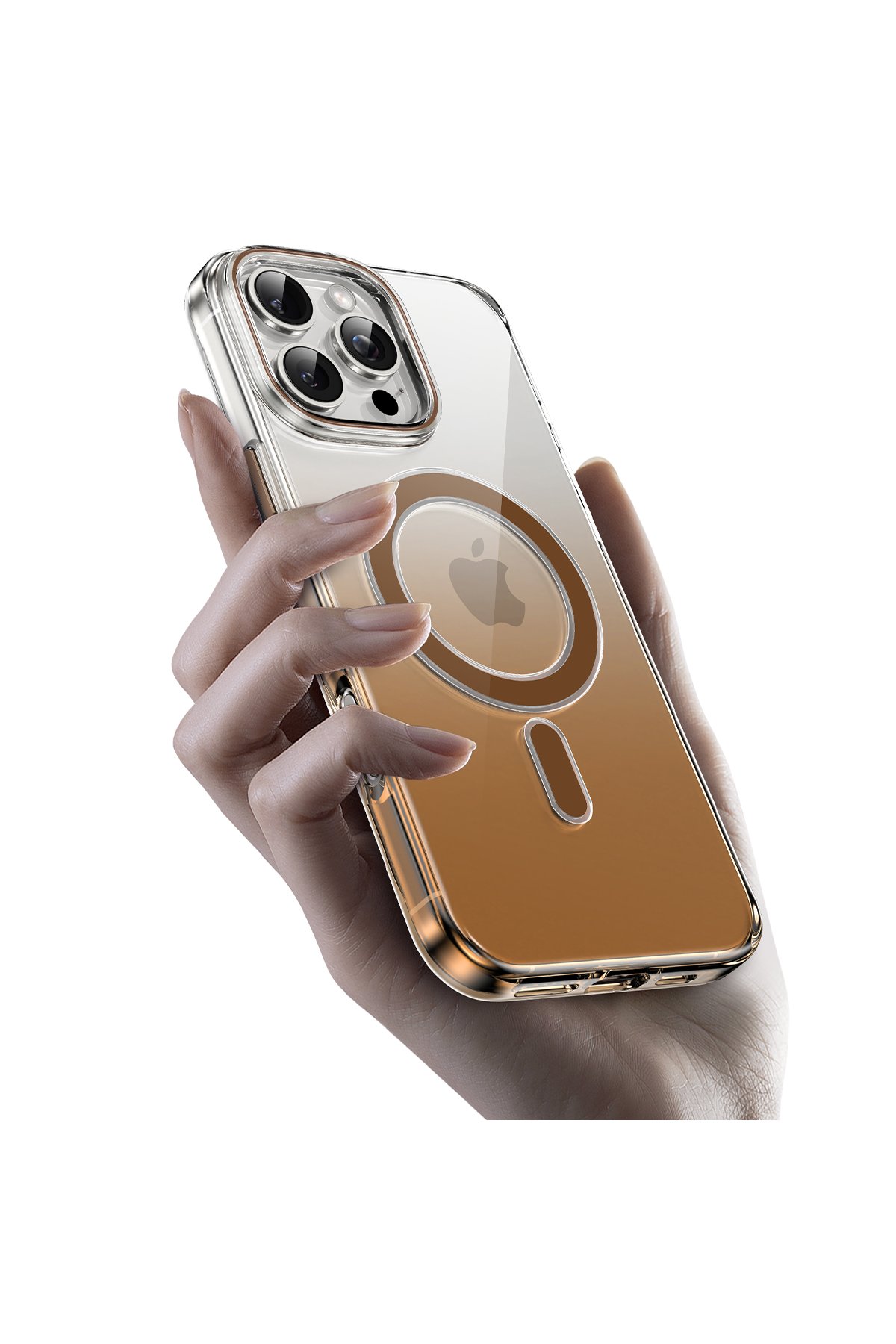 Keephone iPhone 16 Pro Max Aurora Şeffaf Magsafe Kılıf - Çöl Titanyum