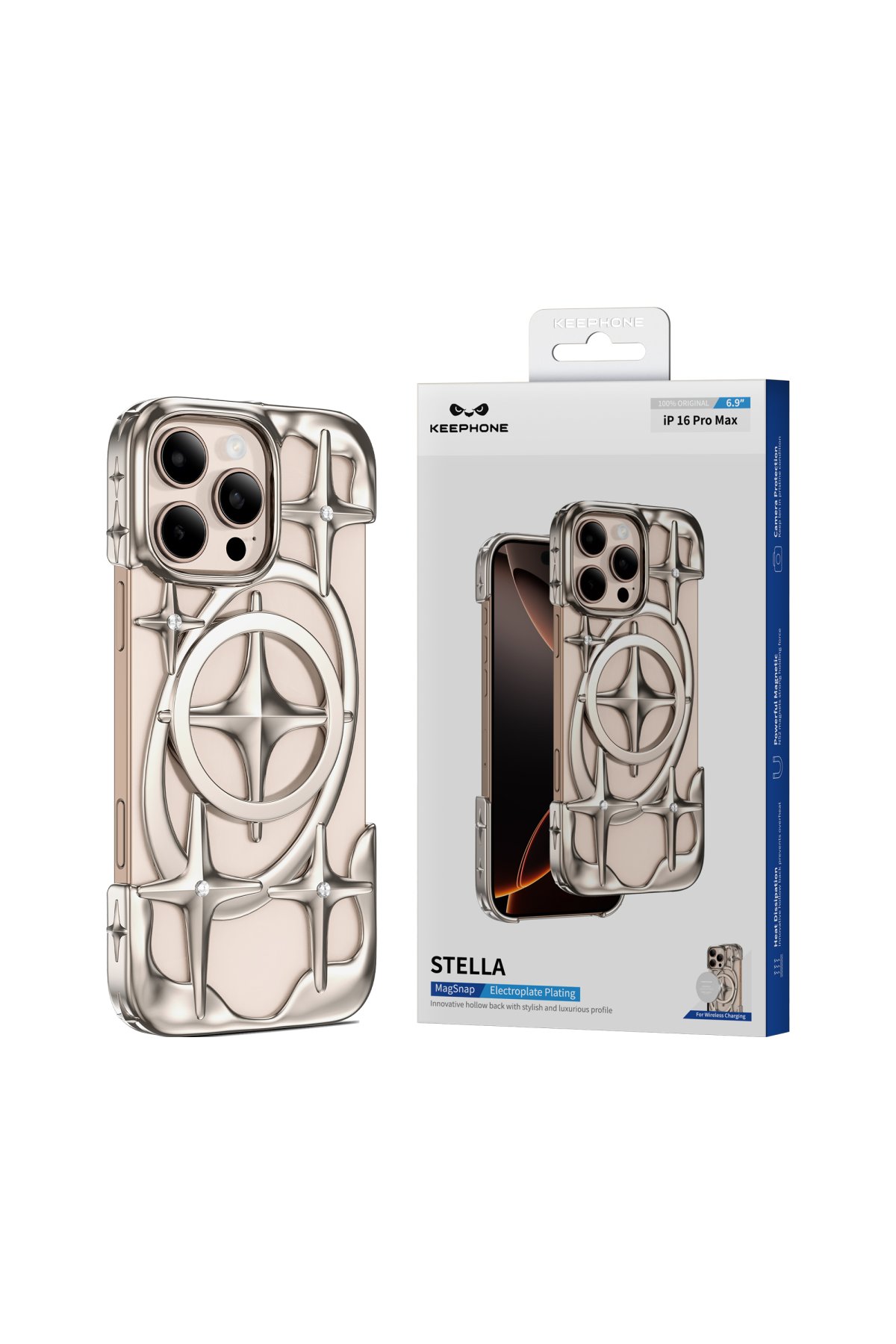 Keephone iPhone 16 Pro Max Benassi Magsafe Kılıf - Titanyum