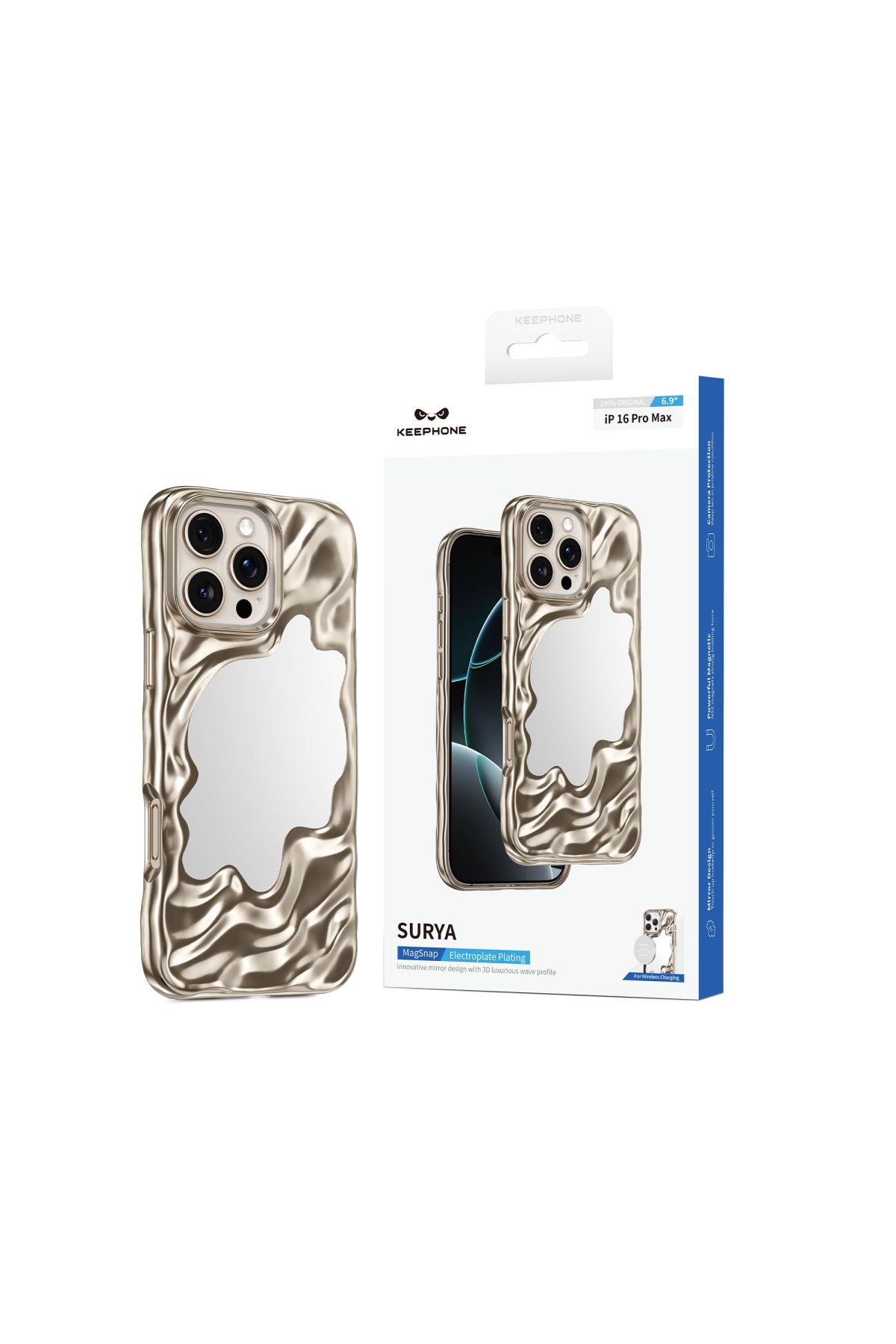 Keephone iPhone 16 Pro Max Rosana Silikon Kılıf - Natural Titanyum