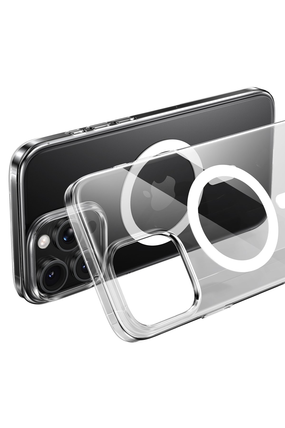 Keephone iPhone 16 Pro Max Capital Alüminyum AR Kamera Lens Koruyucu - Beyaz Titanyum
