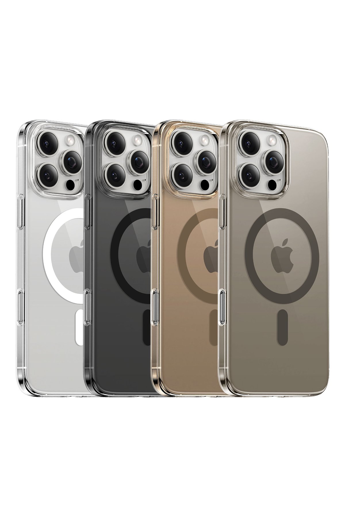 Keephone iPhone 16 Pro Max Capital Alüminyum AR Kamera Lens Koruyucu - Beyaz Titanyum