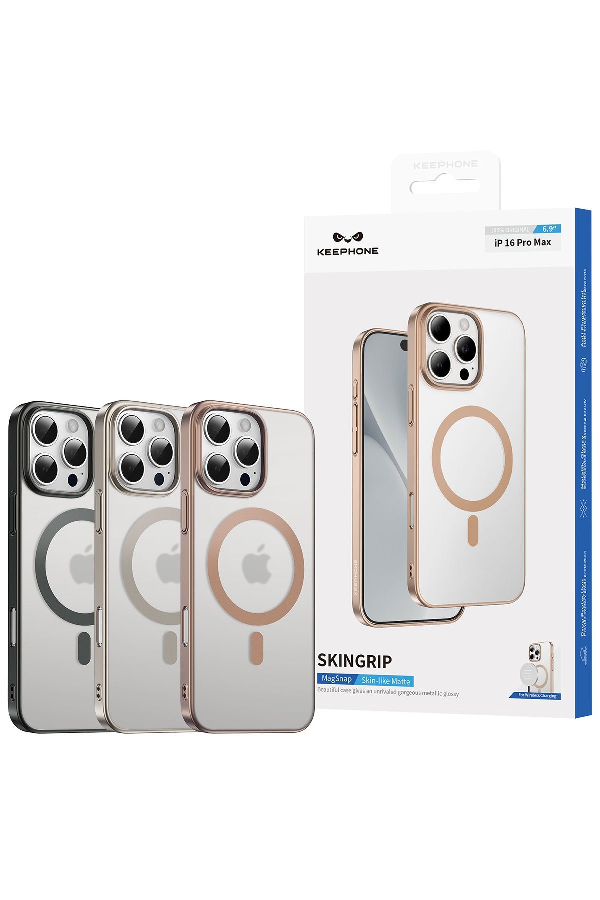 Keephone iPhone 16 Pro Aurora Pro Magsafe Kılıf - Çöl Titanyum