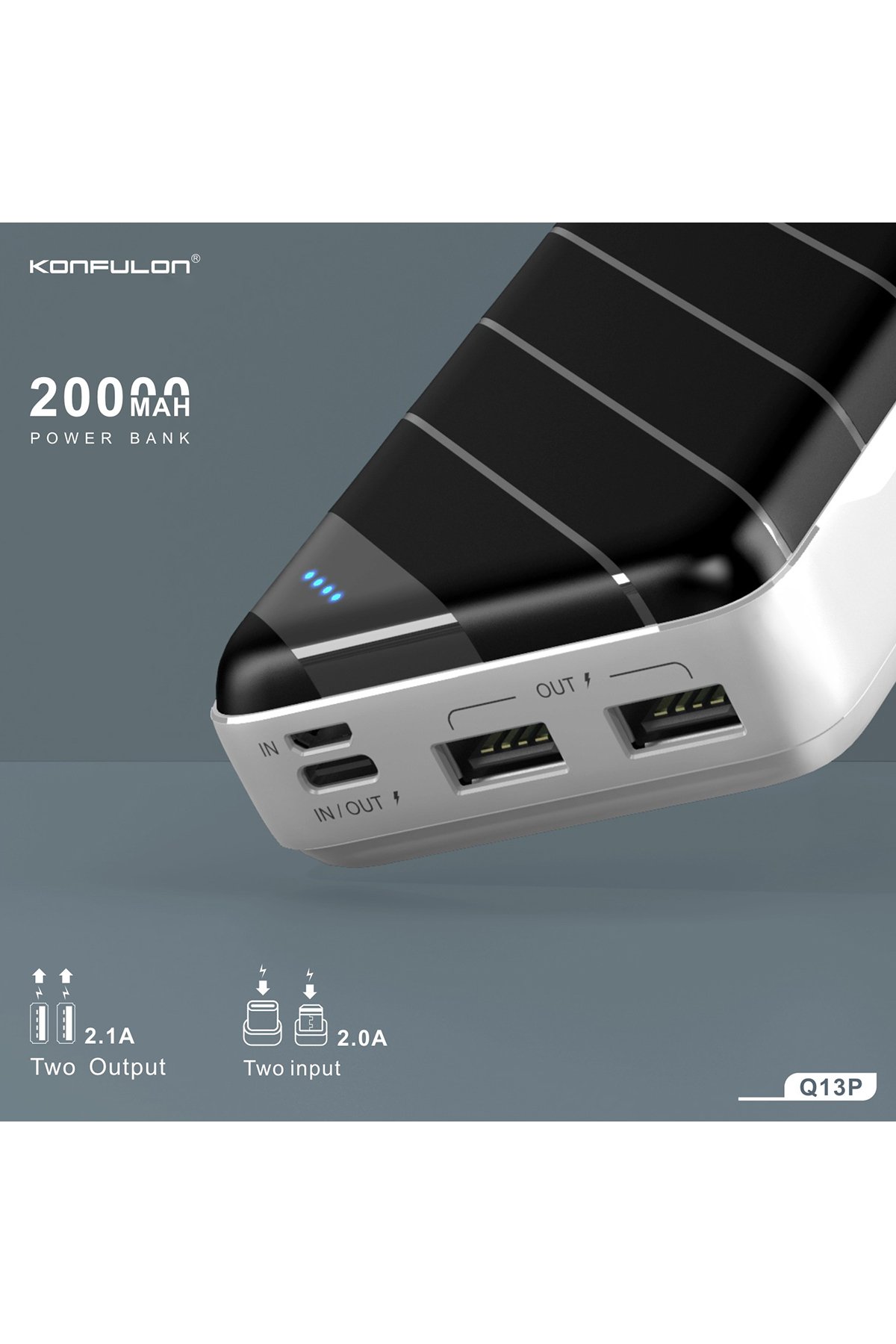 Konfulon S61 Micro USB Kablo 1.2M 3.1A - Siyah