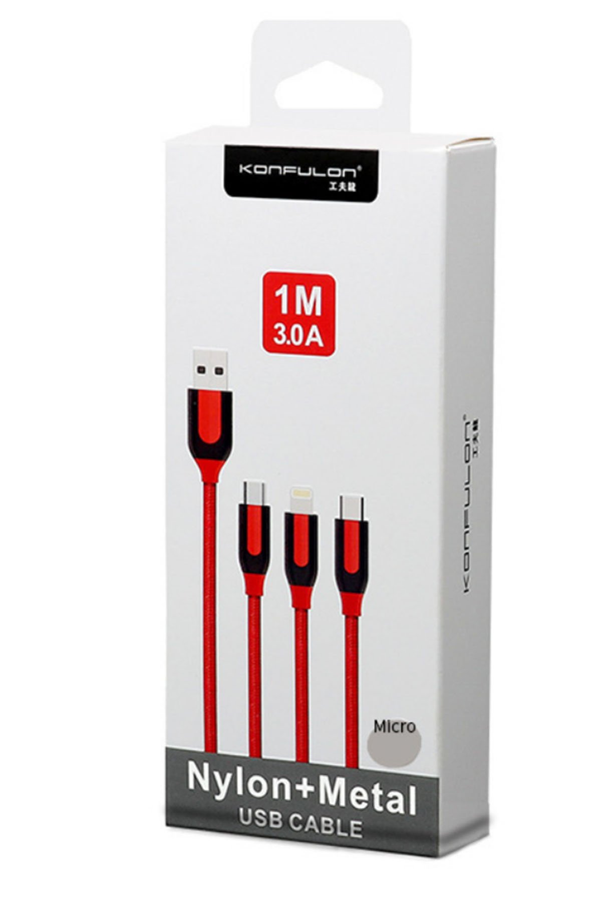 Konfulon S47 Micro USB Kablo 1M 3A - Sarı
