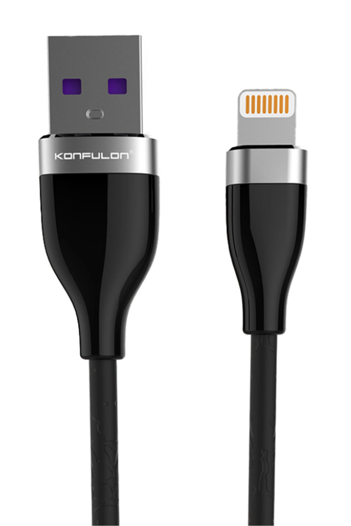 Konfulon S90 Metal Uçlu Type-C Kablo 1M 2.4A - Siyah