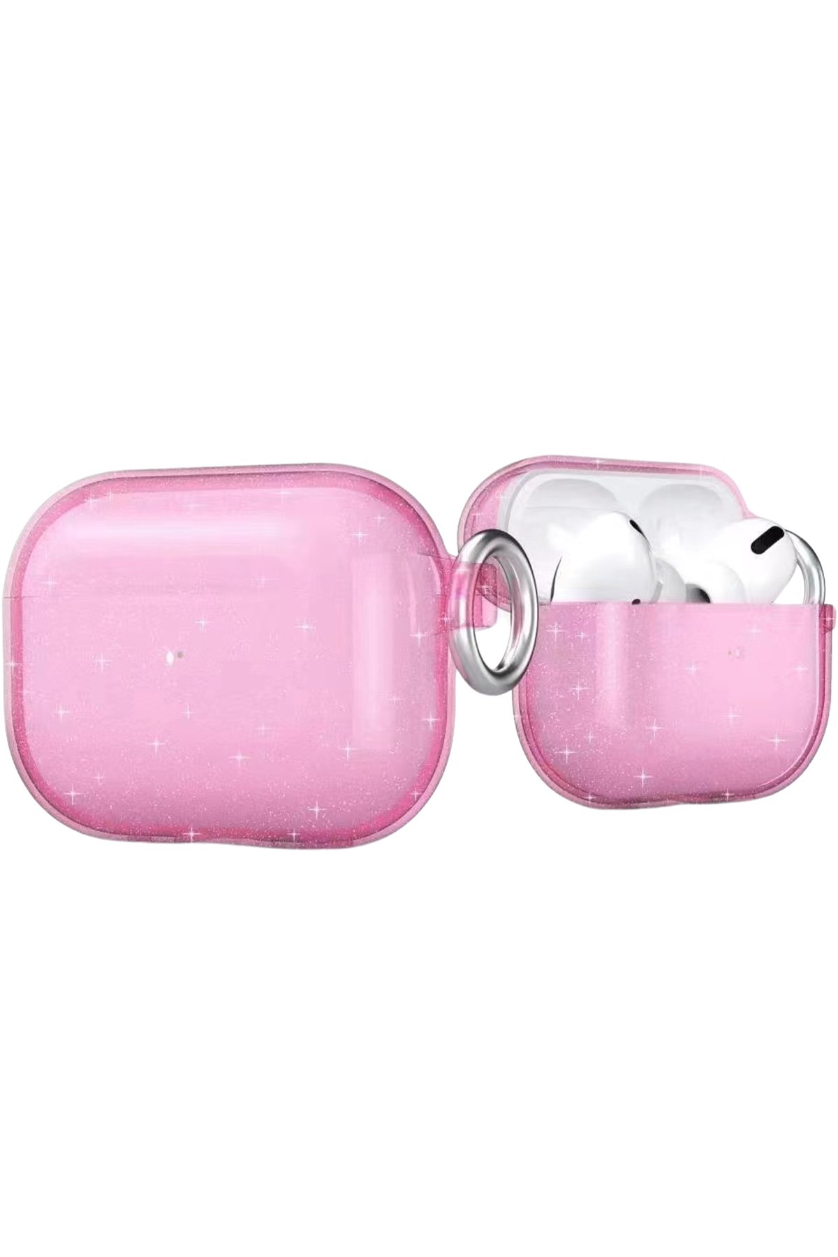 Movenchy Airpods Pro 2 (2.nesil) Shiny Şeffaf Kılıf - Pembe