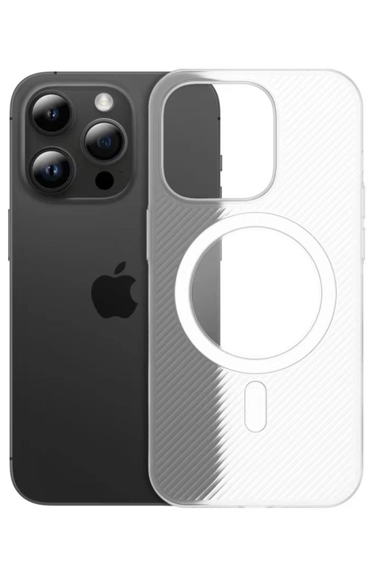 Movenchy iPhone 14 Pro Terra Desenli Kapak - Gri - 2