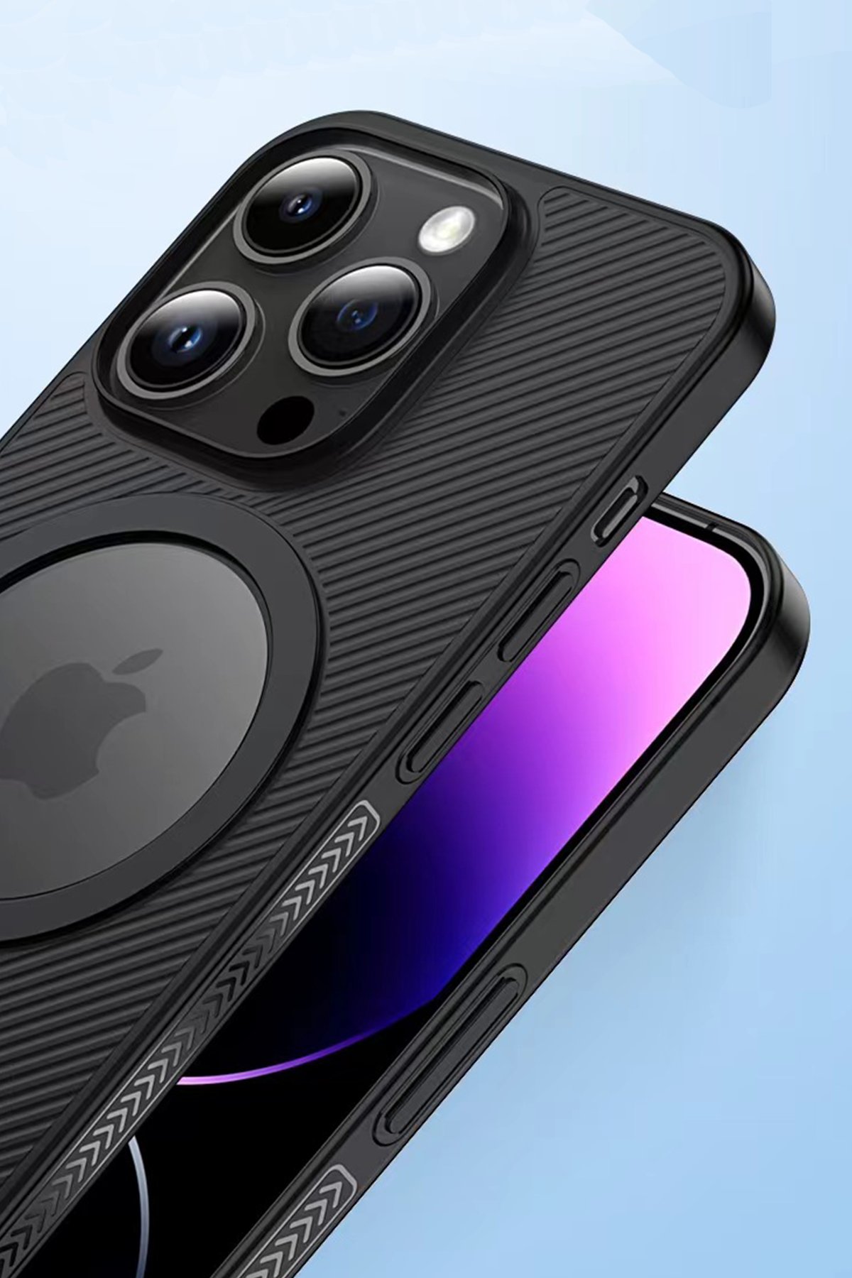 Movenchy iPhone 14 Pro Terra Desenli Kapak - Gri - 2