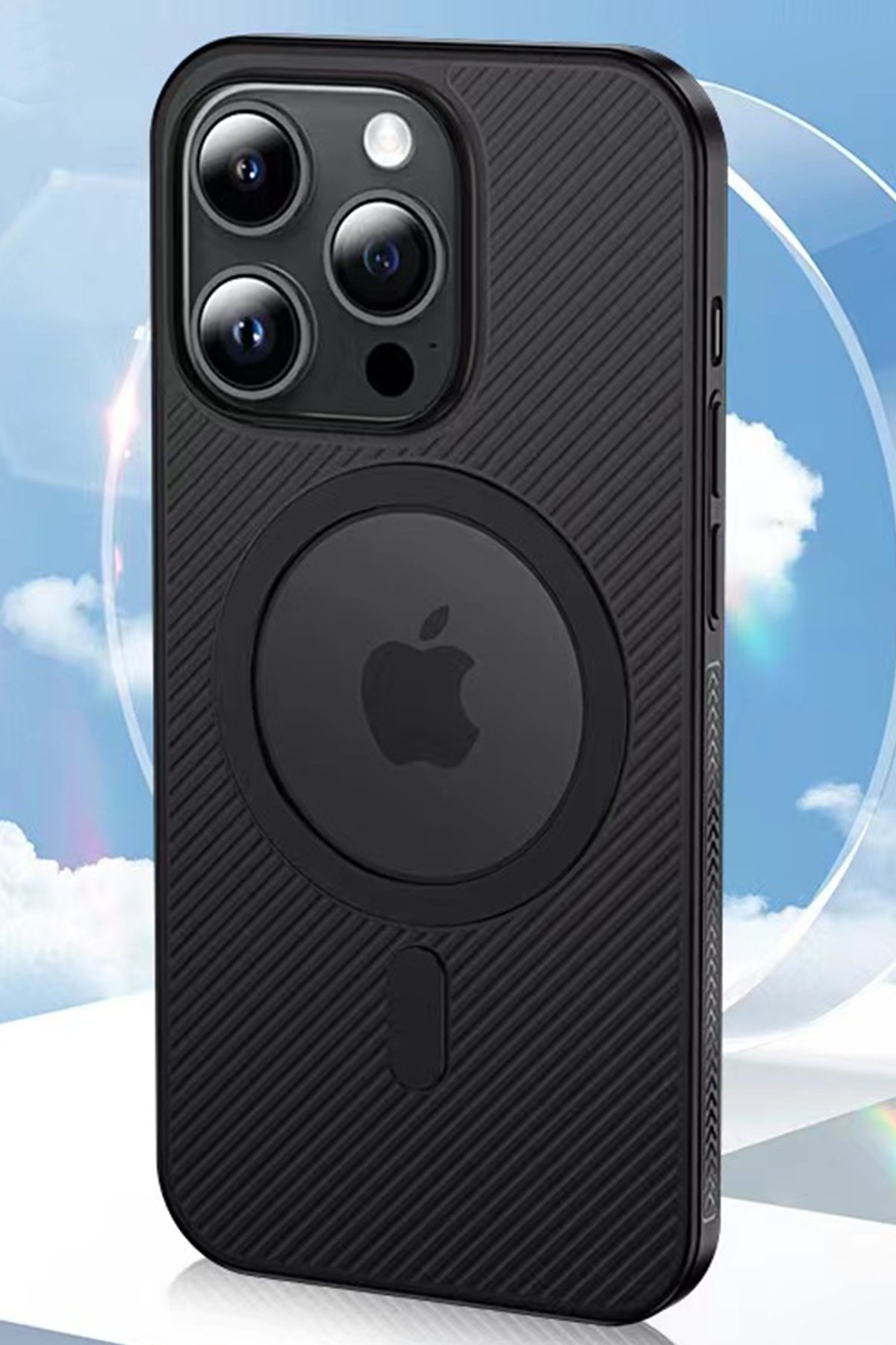 Movenchy iPhone 14 Pro Max Terra Desenli Kapak - Siyah - 3