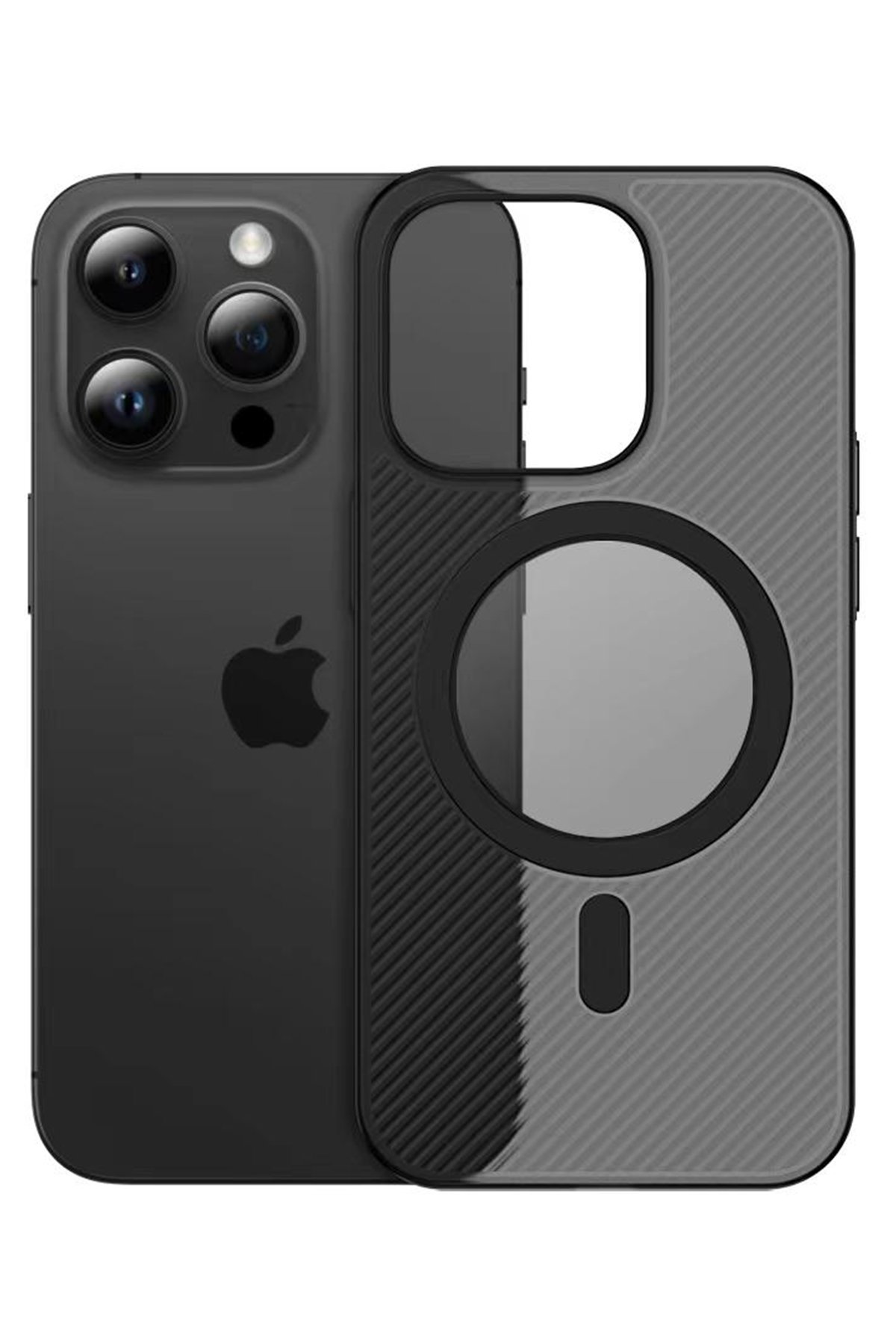 Movenchy iPhone 14 Pro Max Terra Desenli Kapak - Siyah - 2